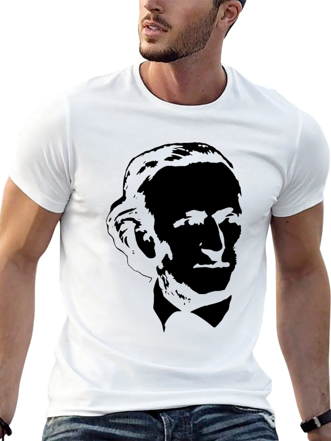 Silhouette Portrait Black T-Shirt