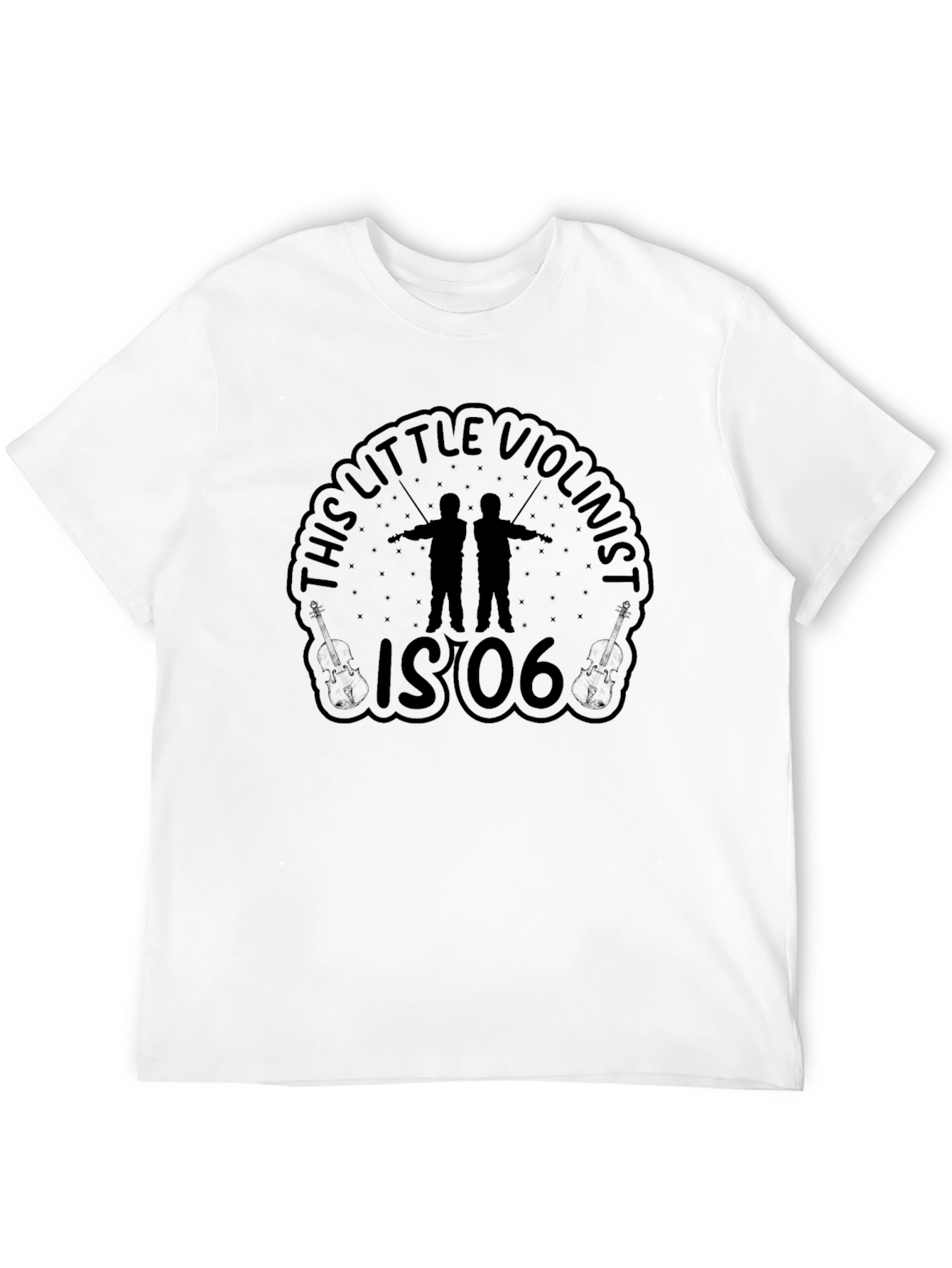 Little Violinist Black Graphic Tee