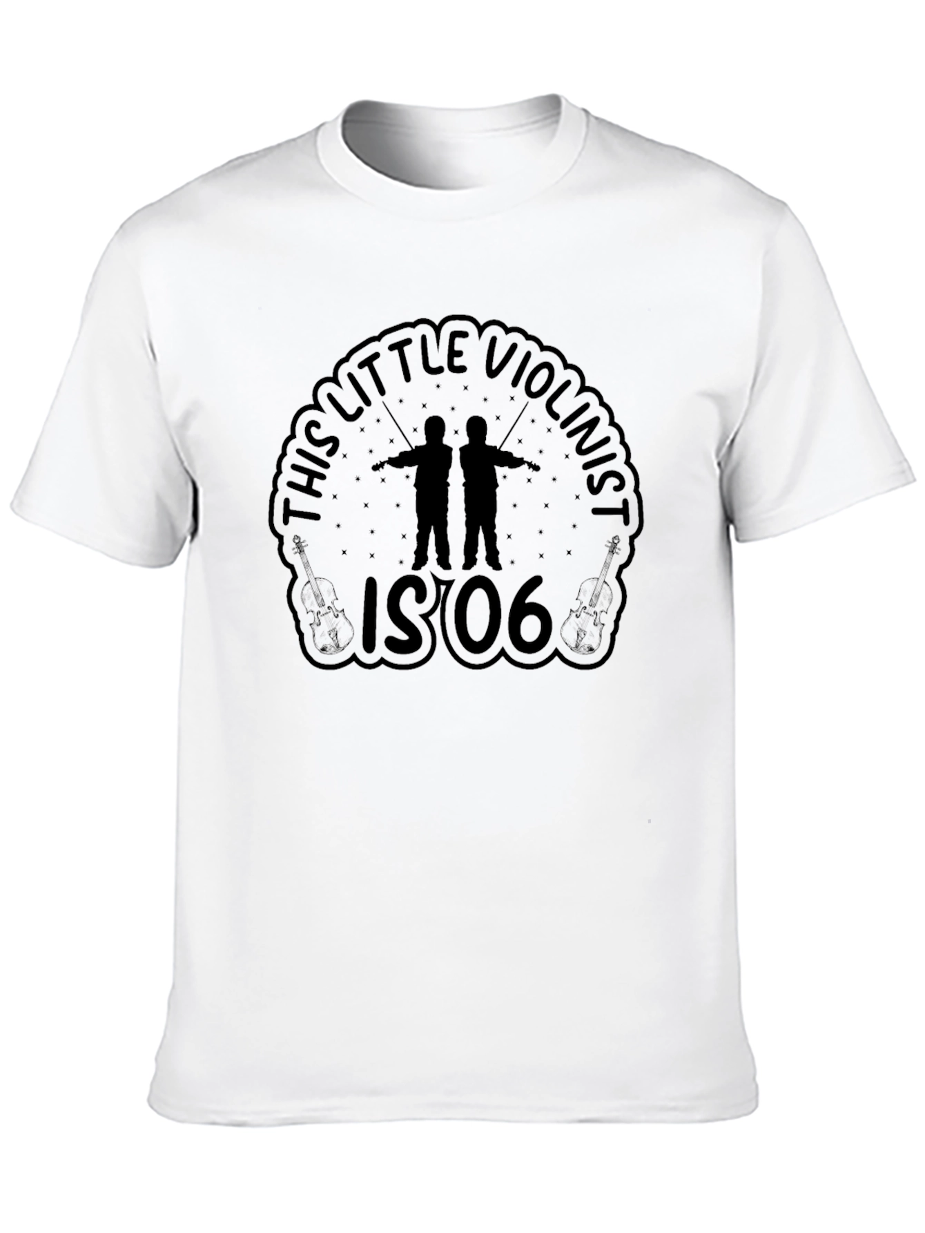 Little Violinist Black Graphic Tee