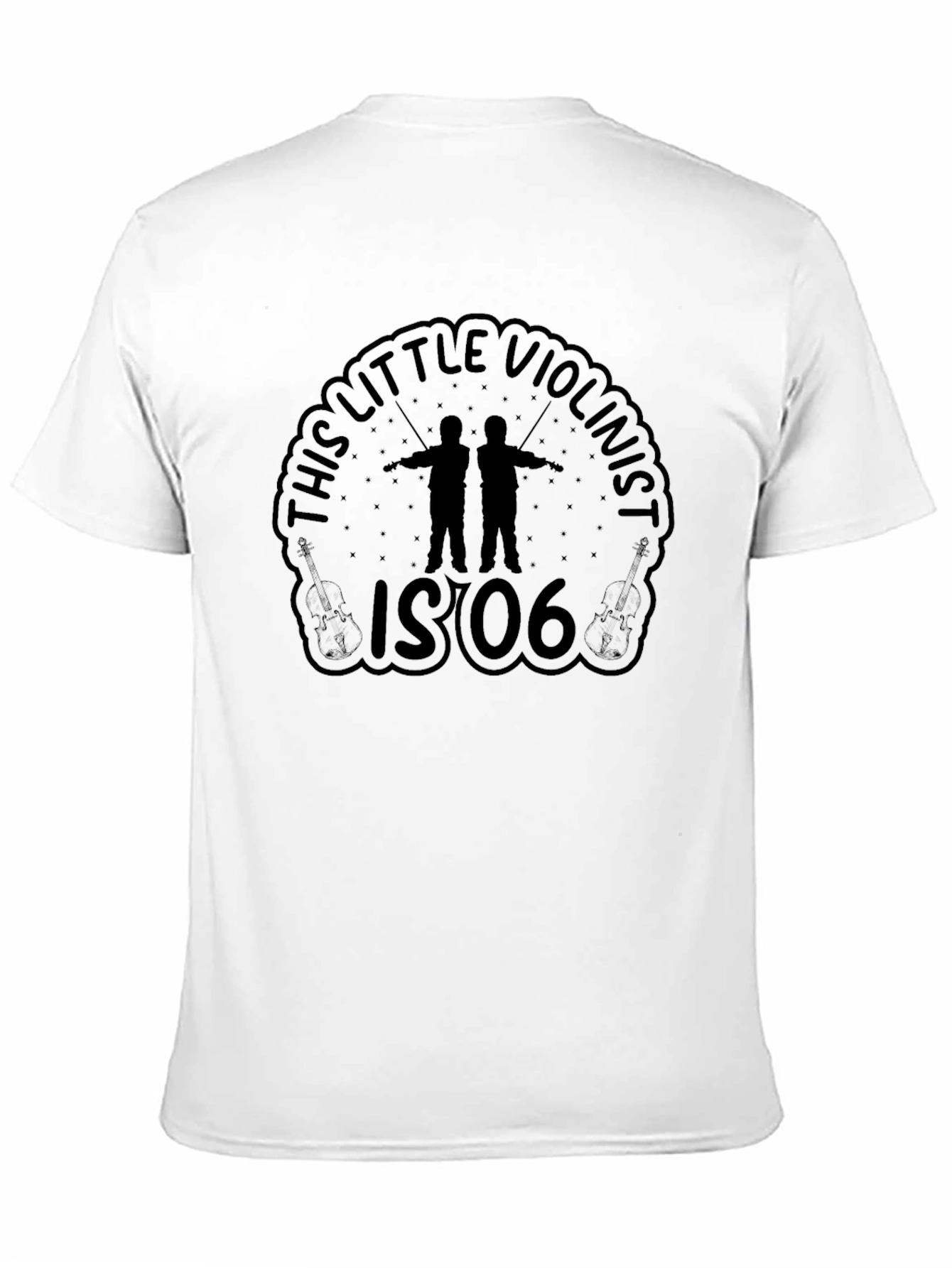 Little Violinist Black Graphic Tee