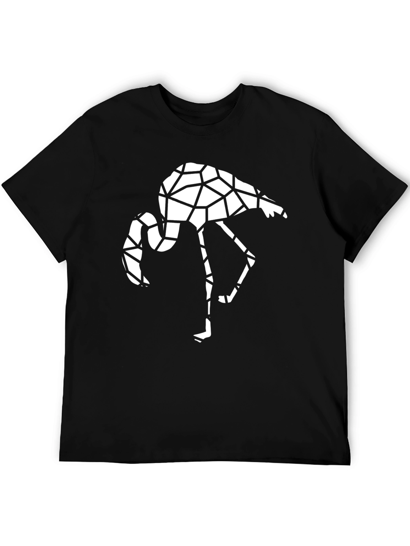 Geometric Flamingo Black T-Shirt