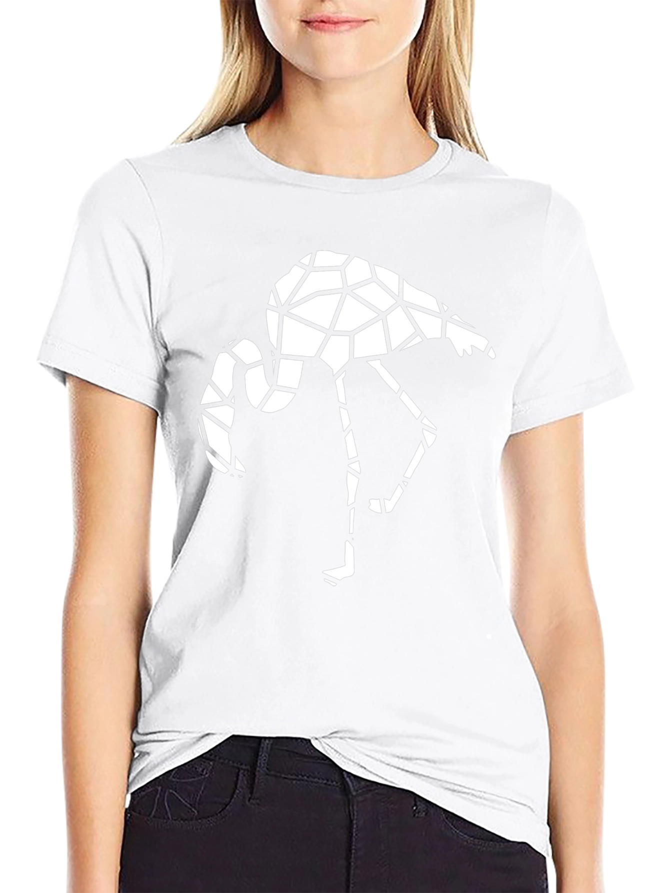 Geometric Flamingo Black T-Shirt