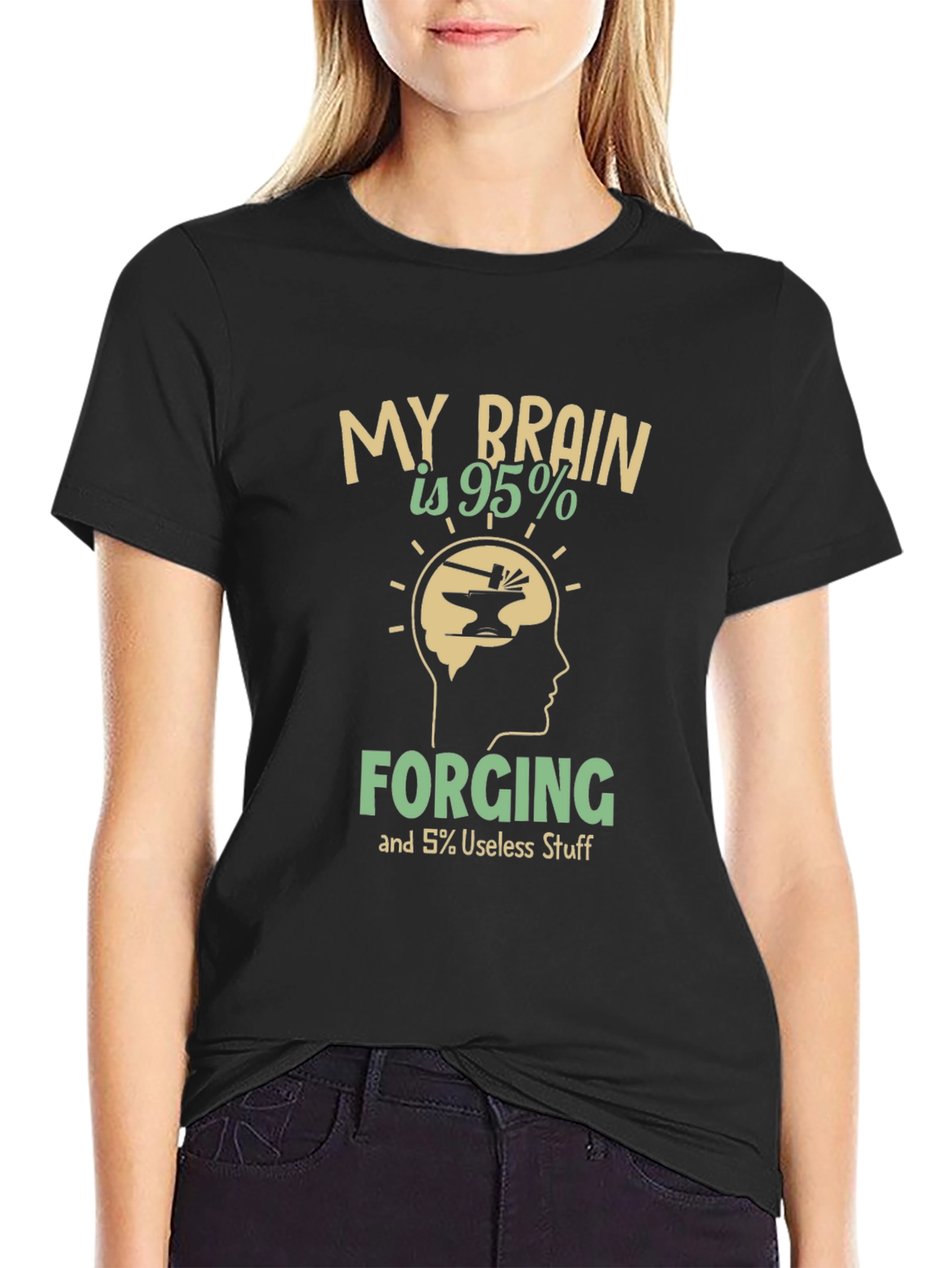 Forging Brain T-Shirt - Blacksmith Humor Tee