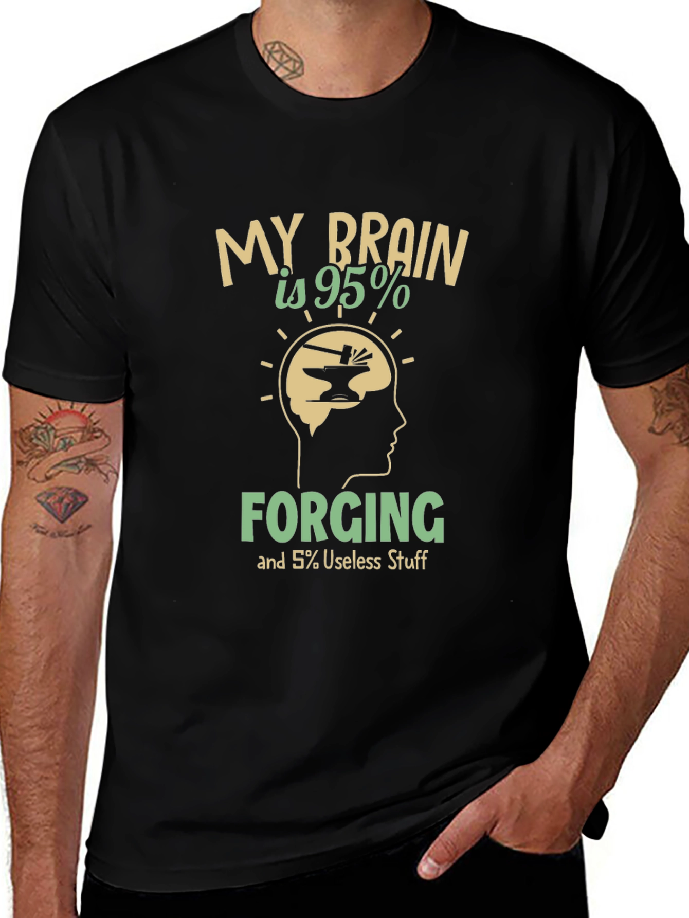 Forging Brain T-Shirt - Blacksmith Humor Tee