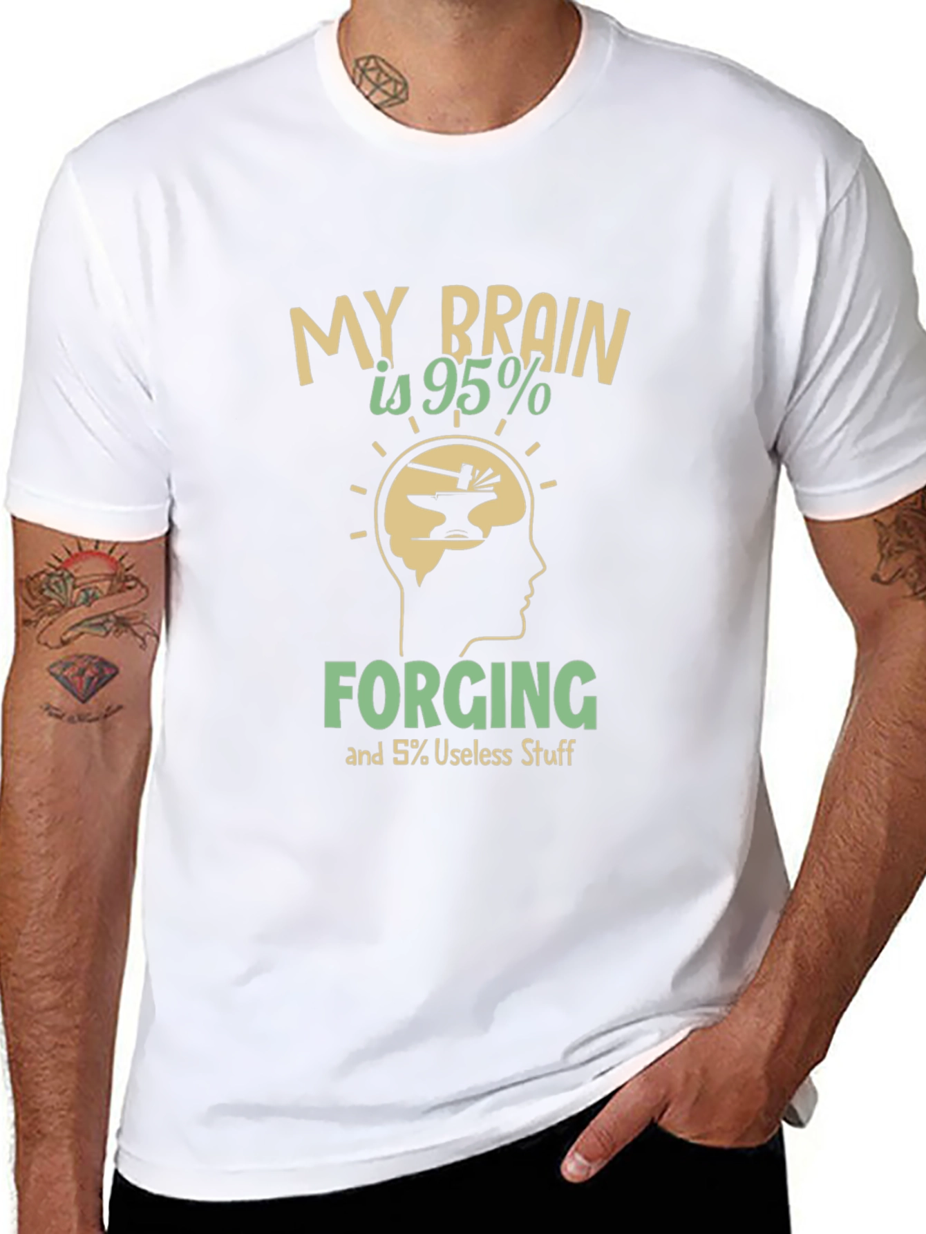 Forging Brain T-Shirt - Blacksmith Humor Tee