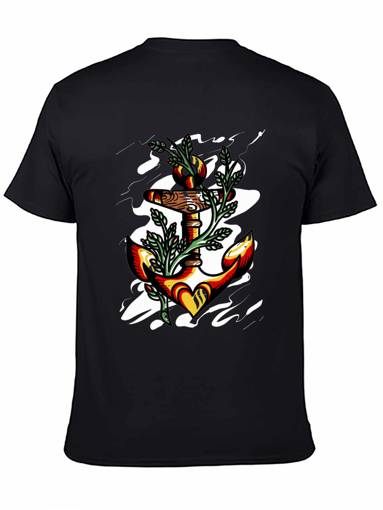 Anchor Heart Graphic Black T-Shirt