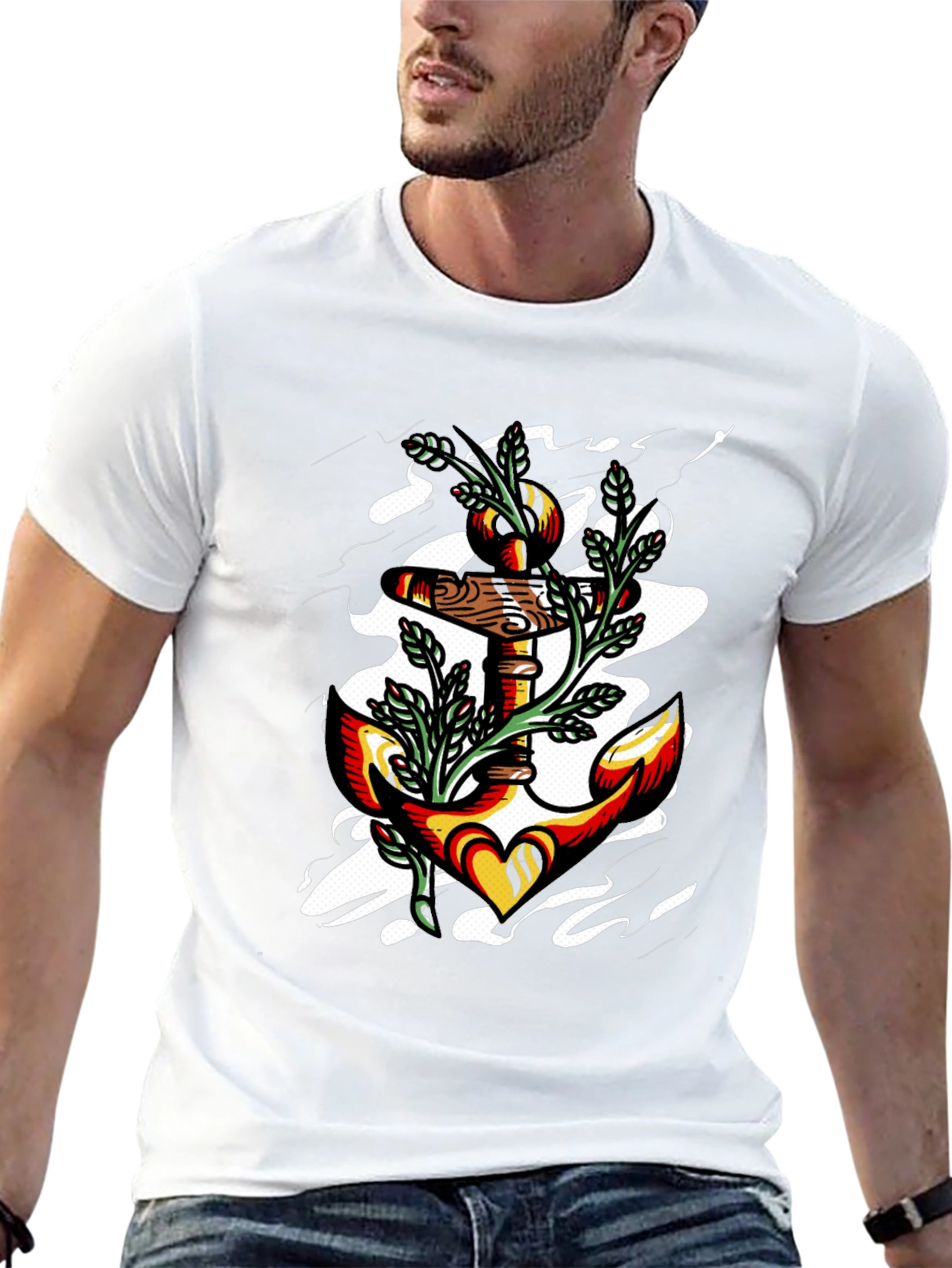Anchor Heart Graphic Black T-Shirt