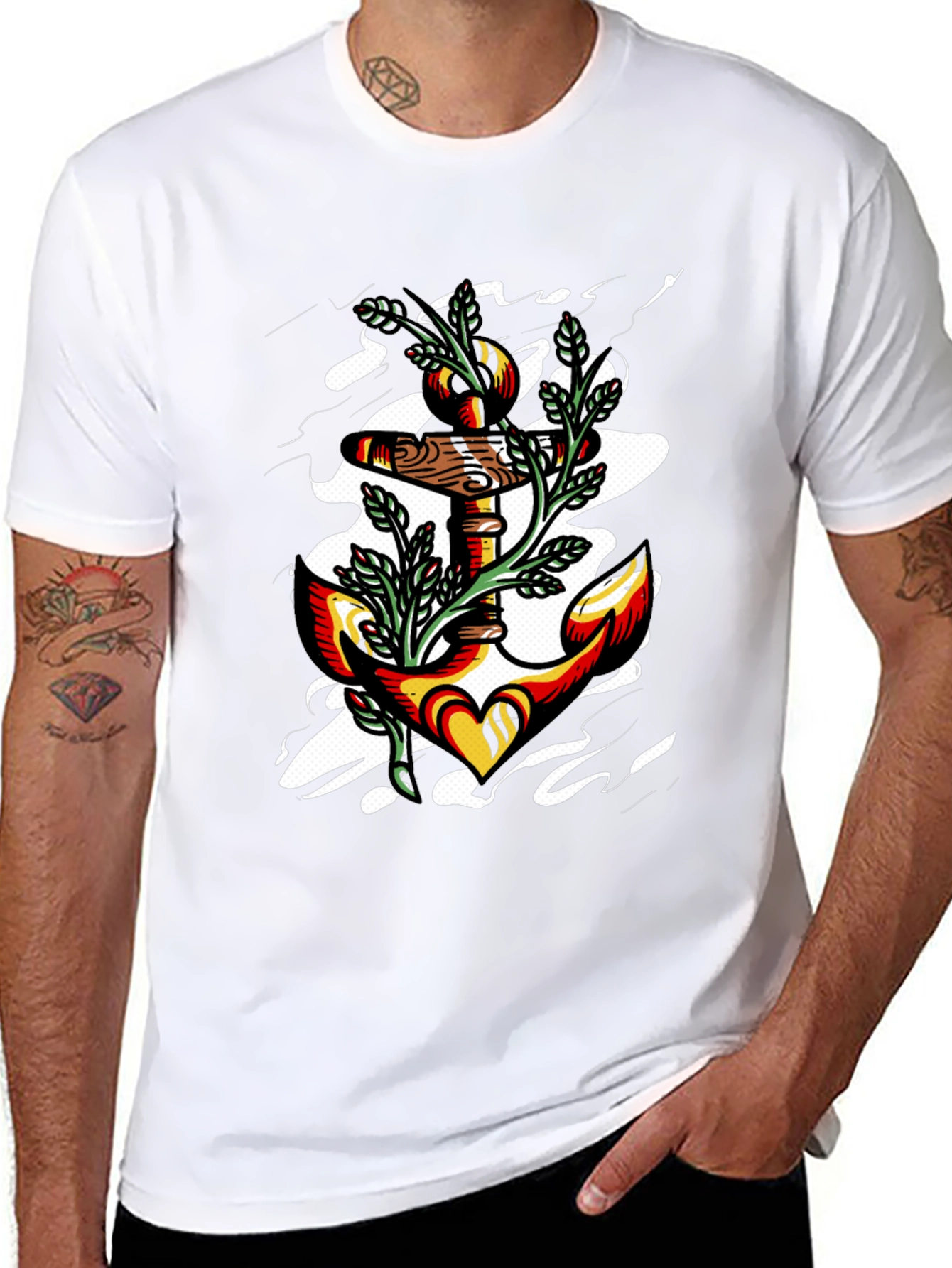 Anchor Heart Graphic Black T-Shirt