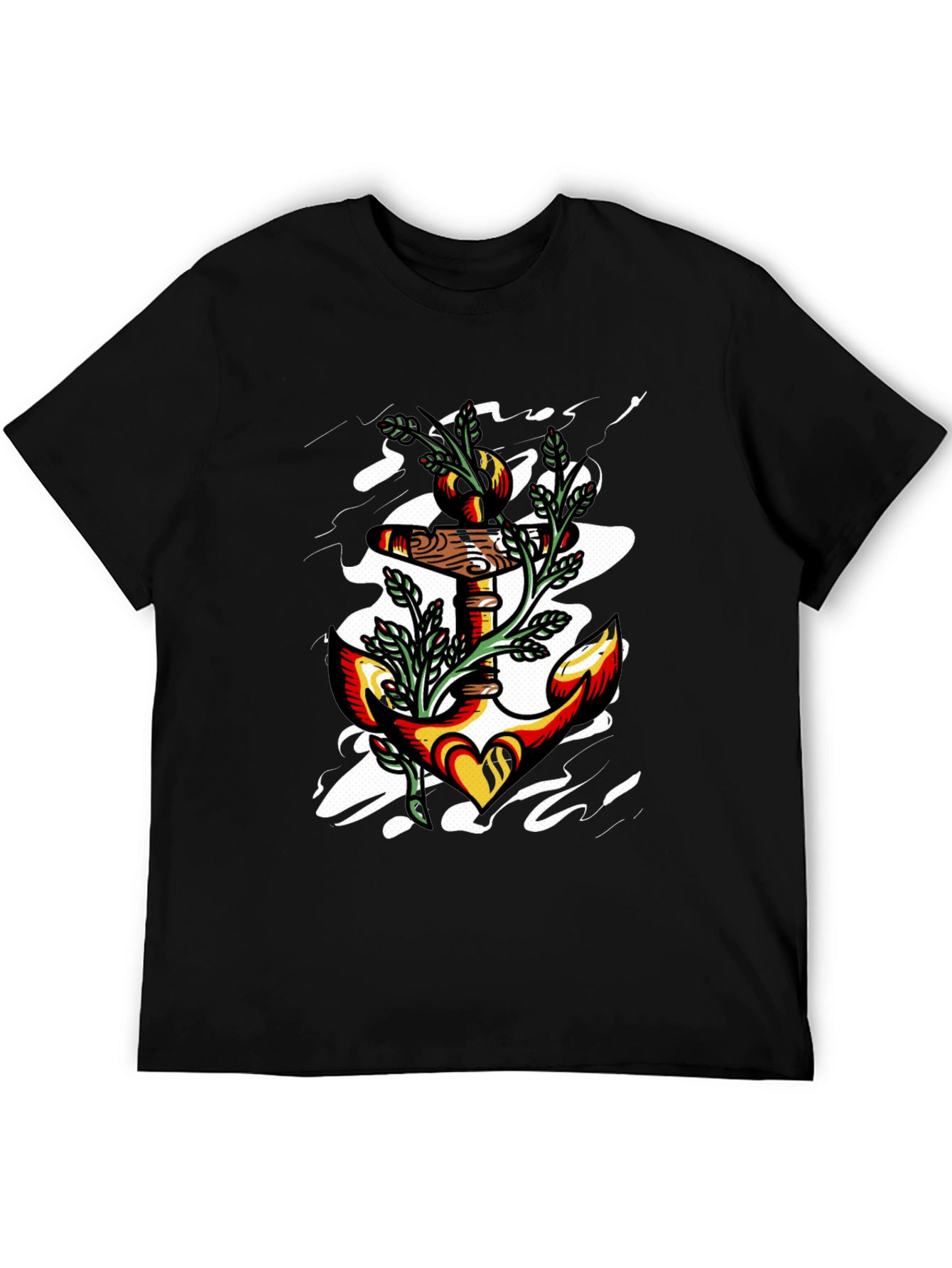 Anchor Heart Graphic Black T-Shirt