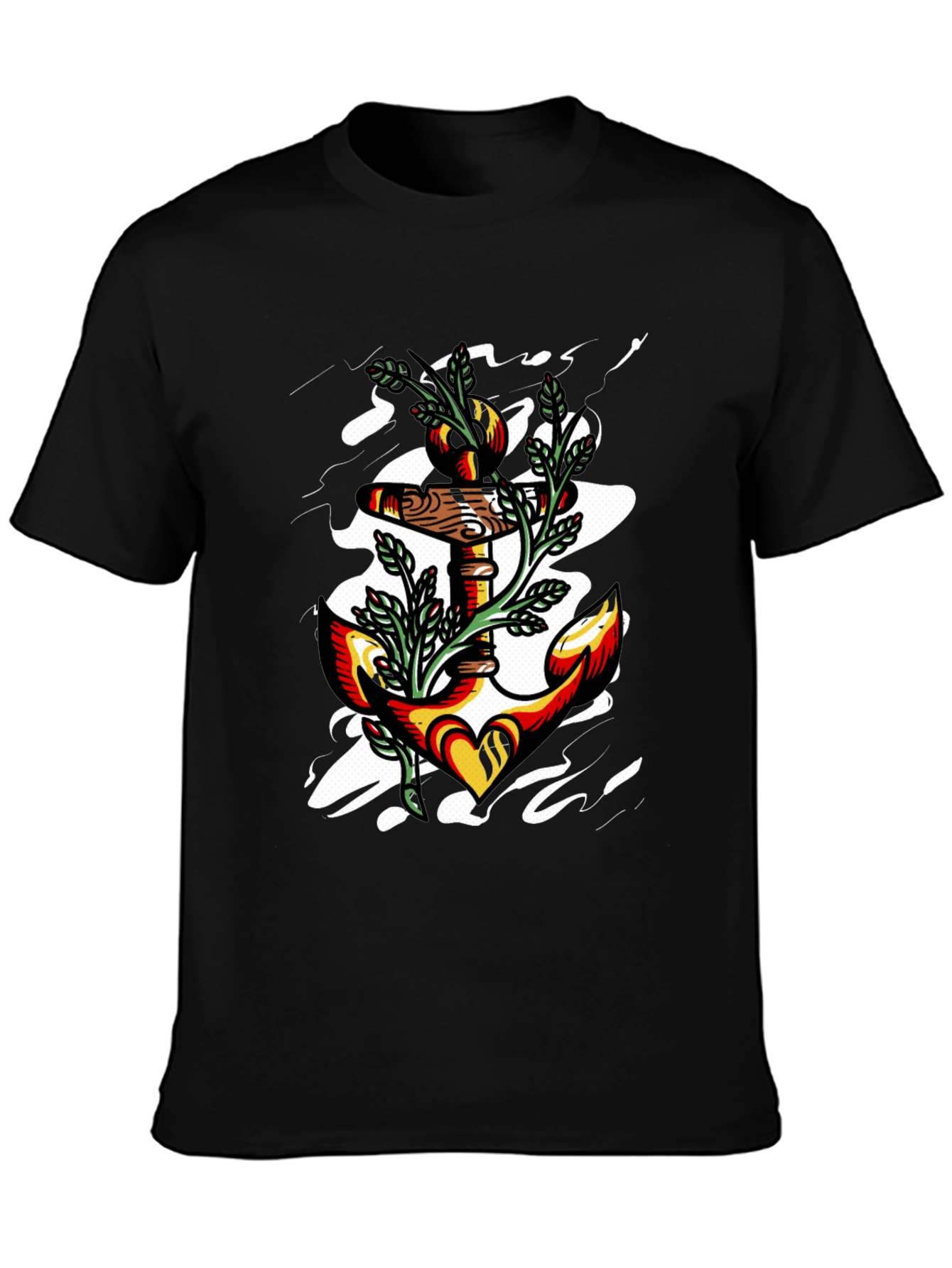 Anchor Heart Graphic Black T-Shirt