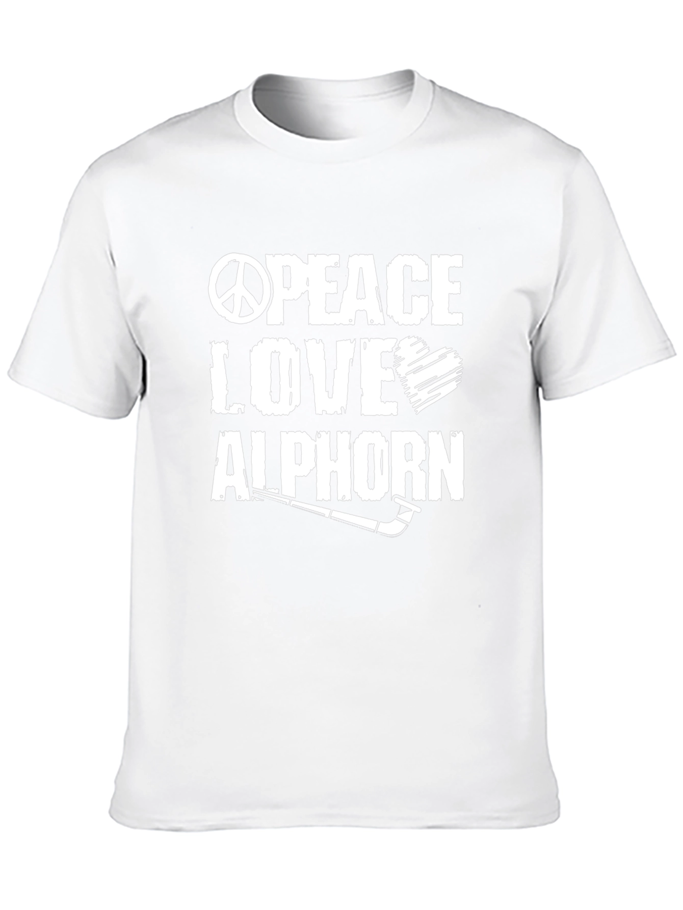 Peace Love Alphorn T-Shirt Black Cotton