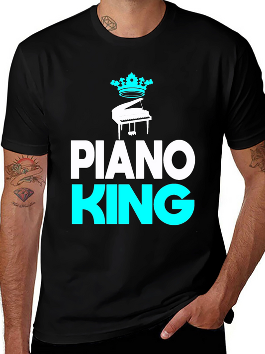 Piano King Graphic Tee - Musical Mens T-Shirt