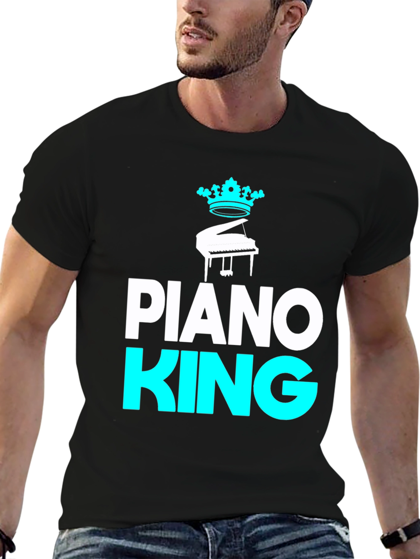 Piano King Graphic Tee - Musical Mens T-Shirt