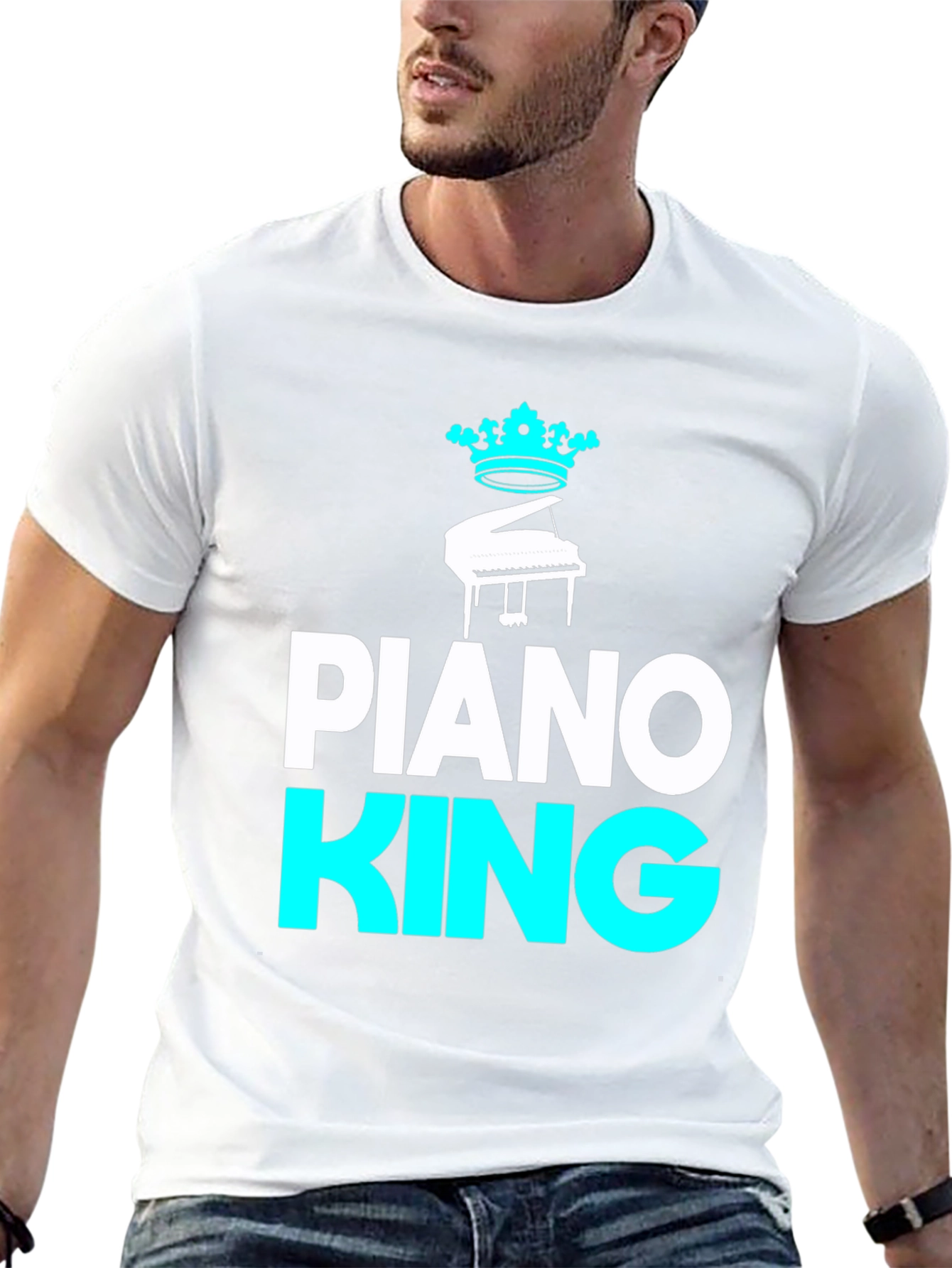 Piano King Graphic Tee - Musical Mens T-Shirt