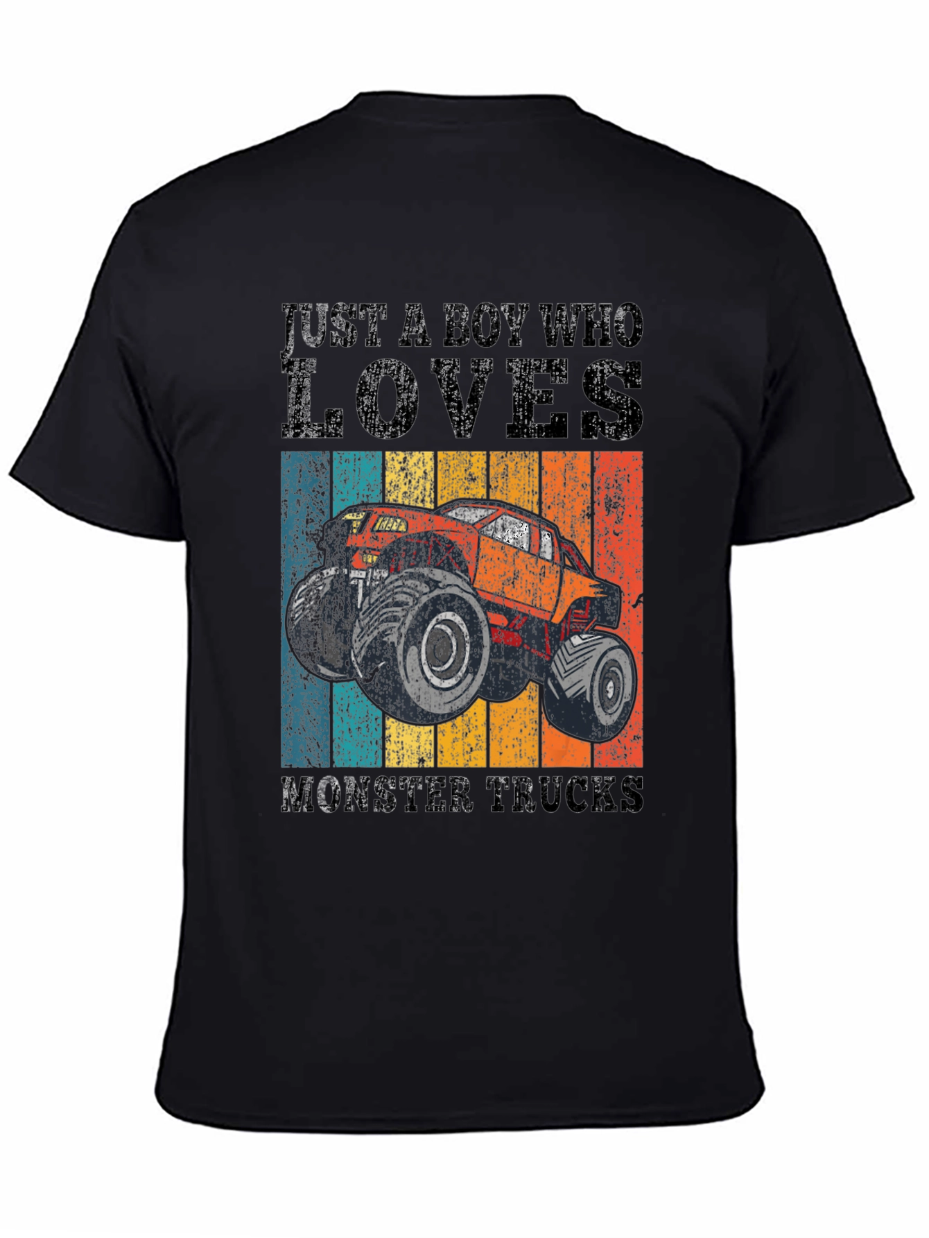 Boys Monster Truck Lover Graphic Tee - Black