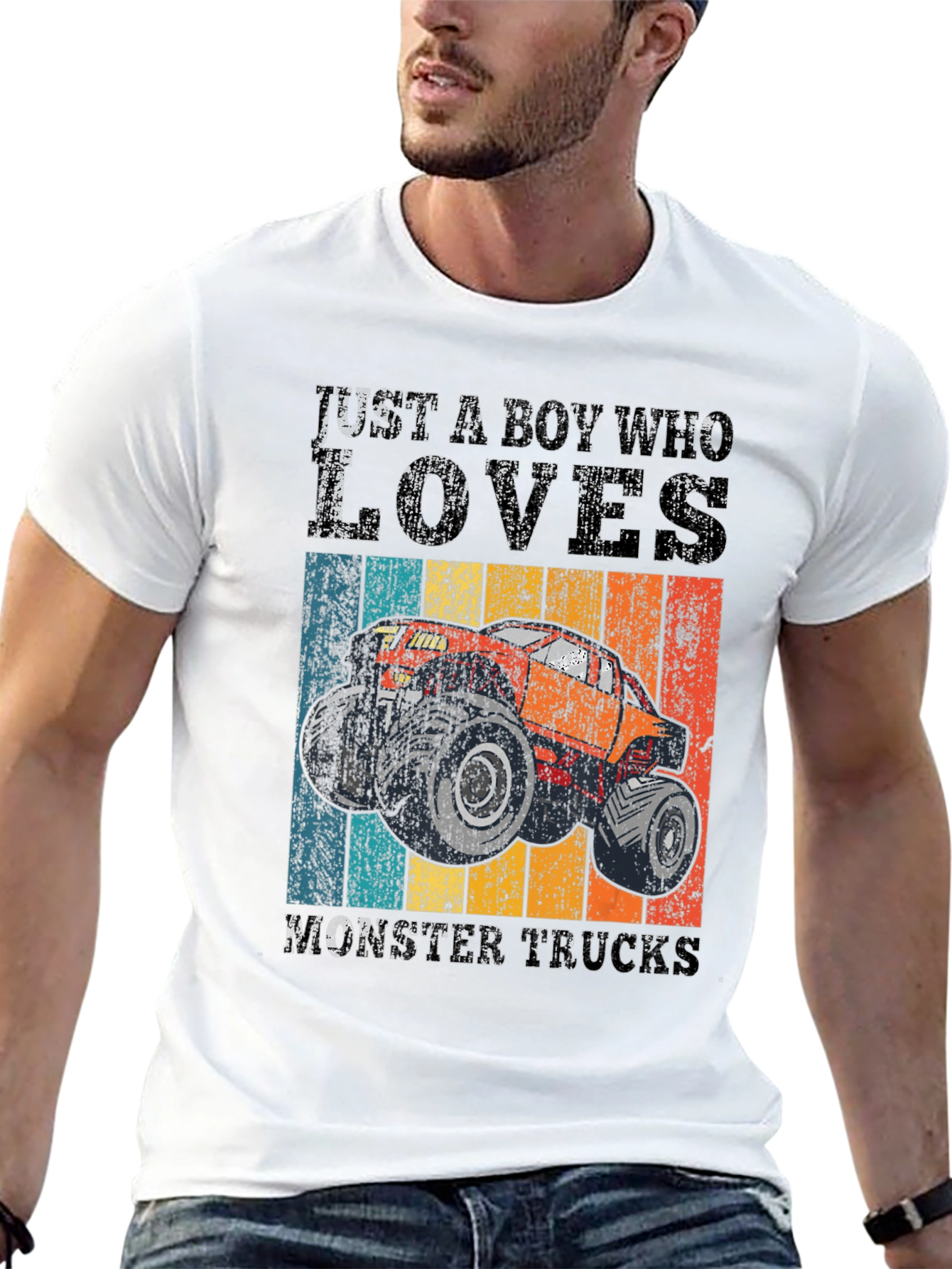 Boys Monster Truck Lover Graphic Tee - Black