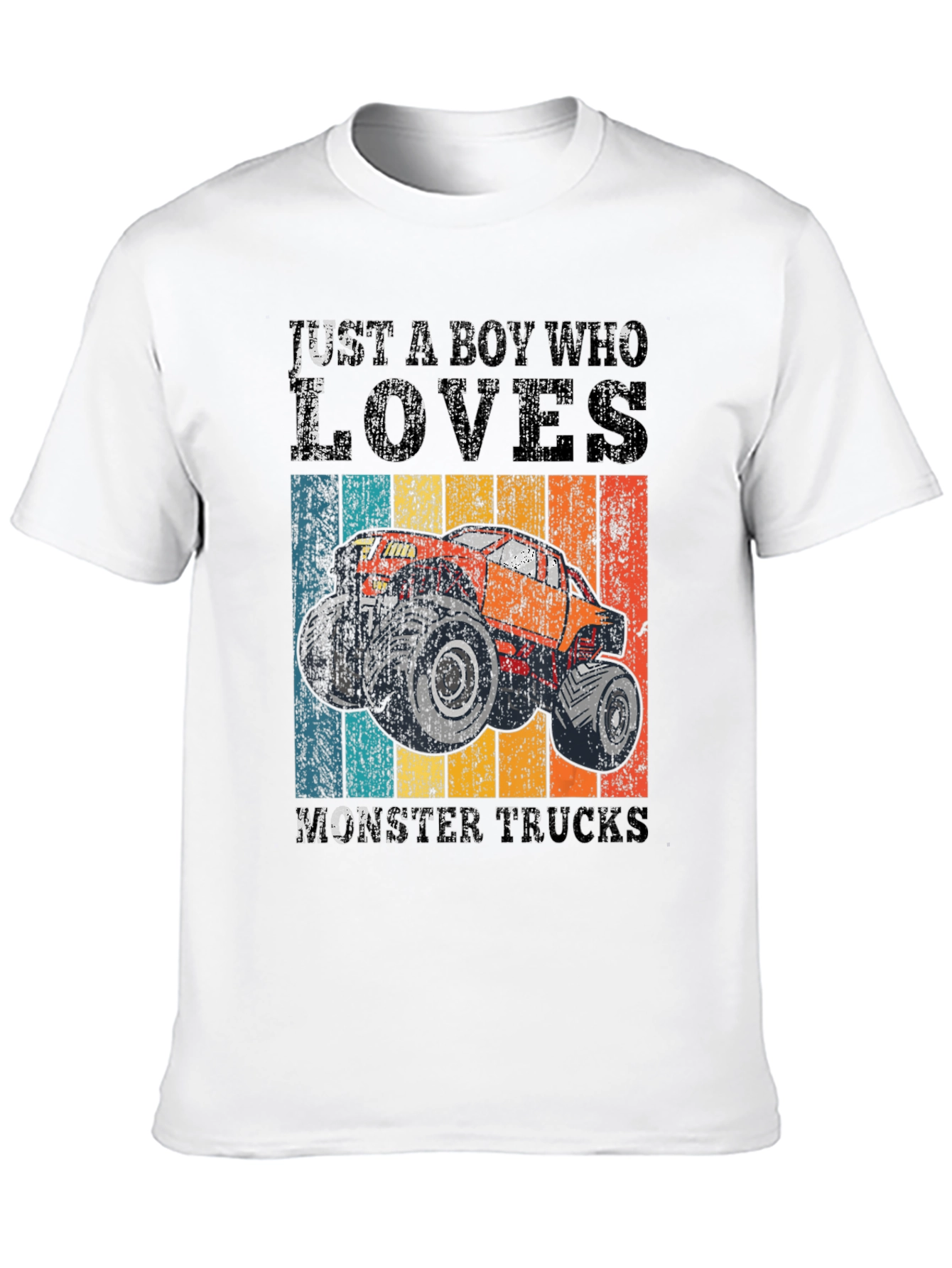 Boys Monster Truck Lover Graphic Tee - Black