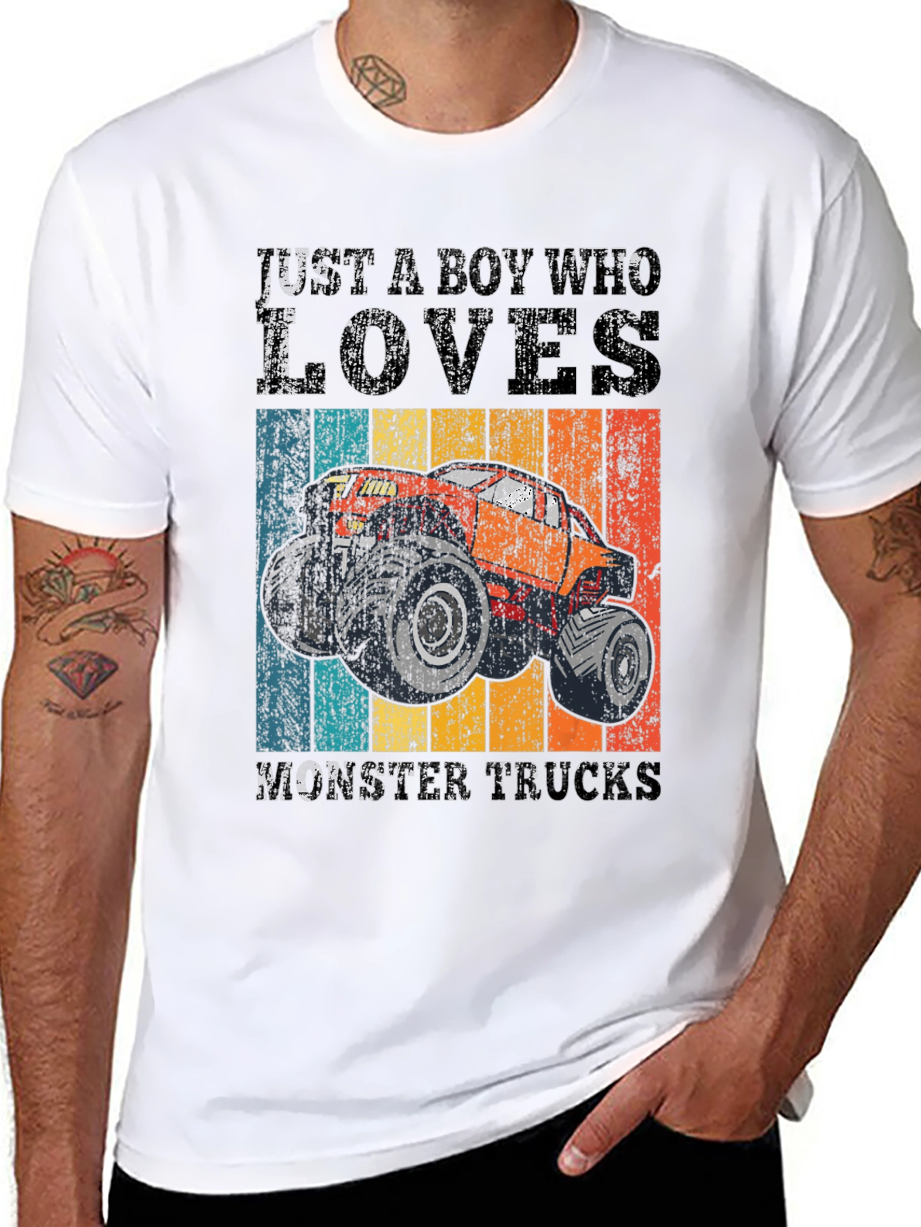 Boys Monster Truck Lover Graphic Tee - Black
