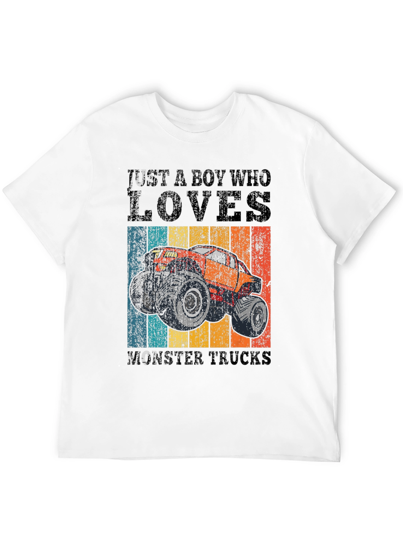 Boys Monster Truck Lover Graphic Tee - Black