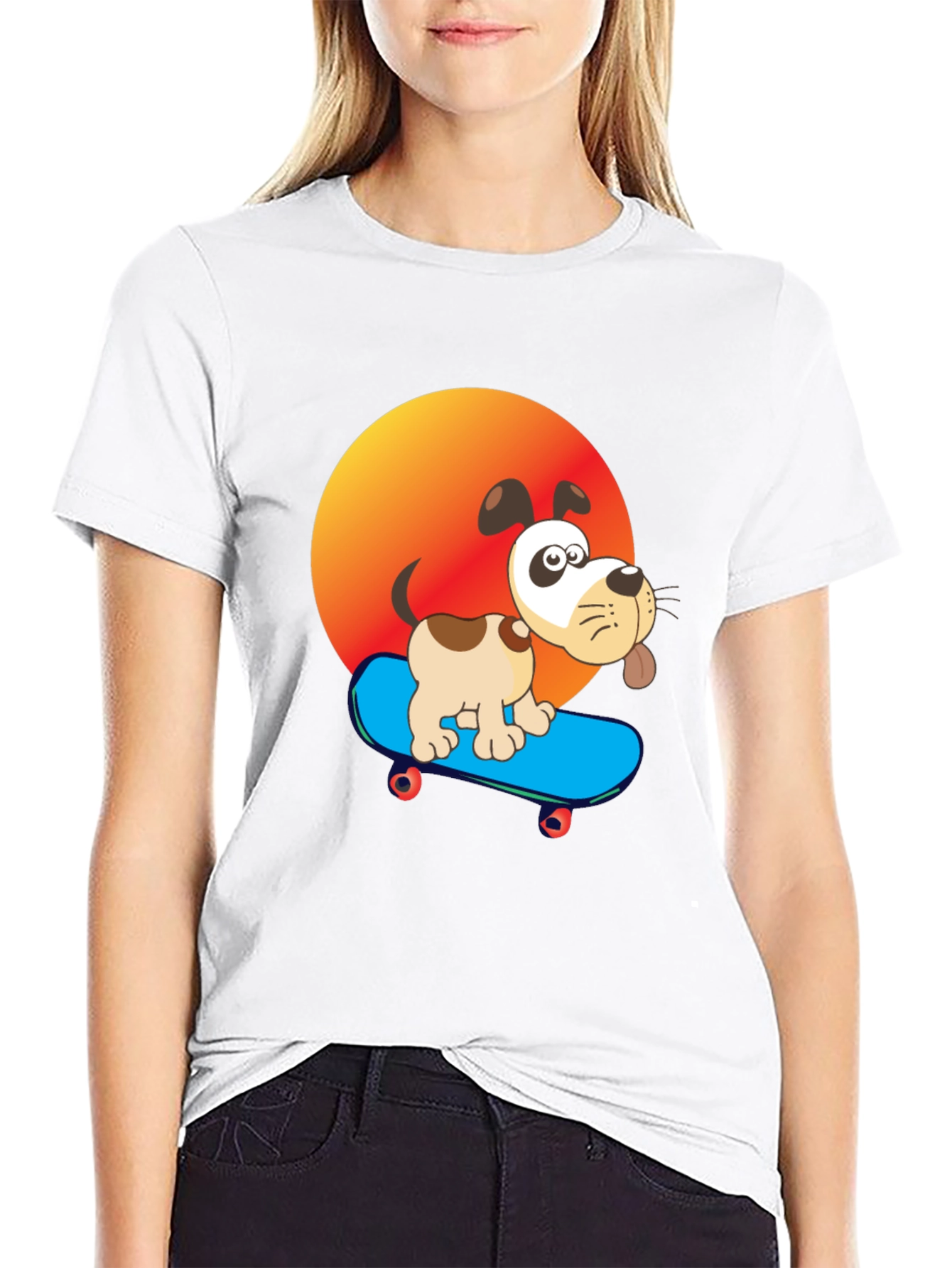 Dog on Skateboard Graphic Tee - Cool & Fun