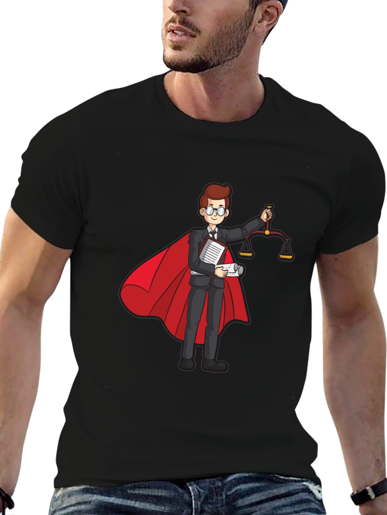 Superhero Lawyer T-Shirt - Scales of Justice
