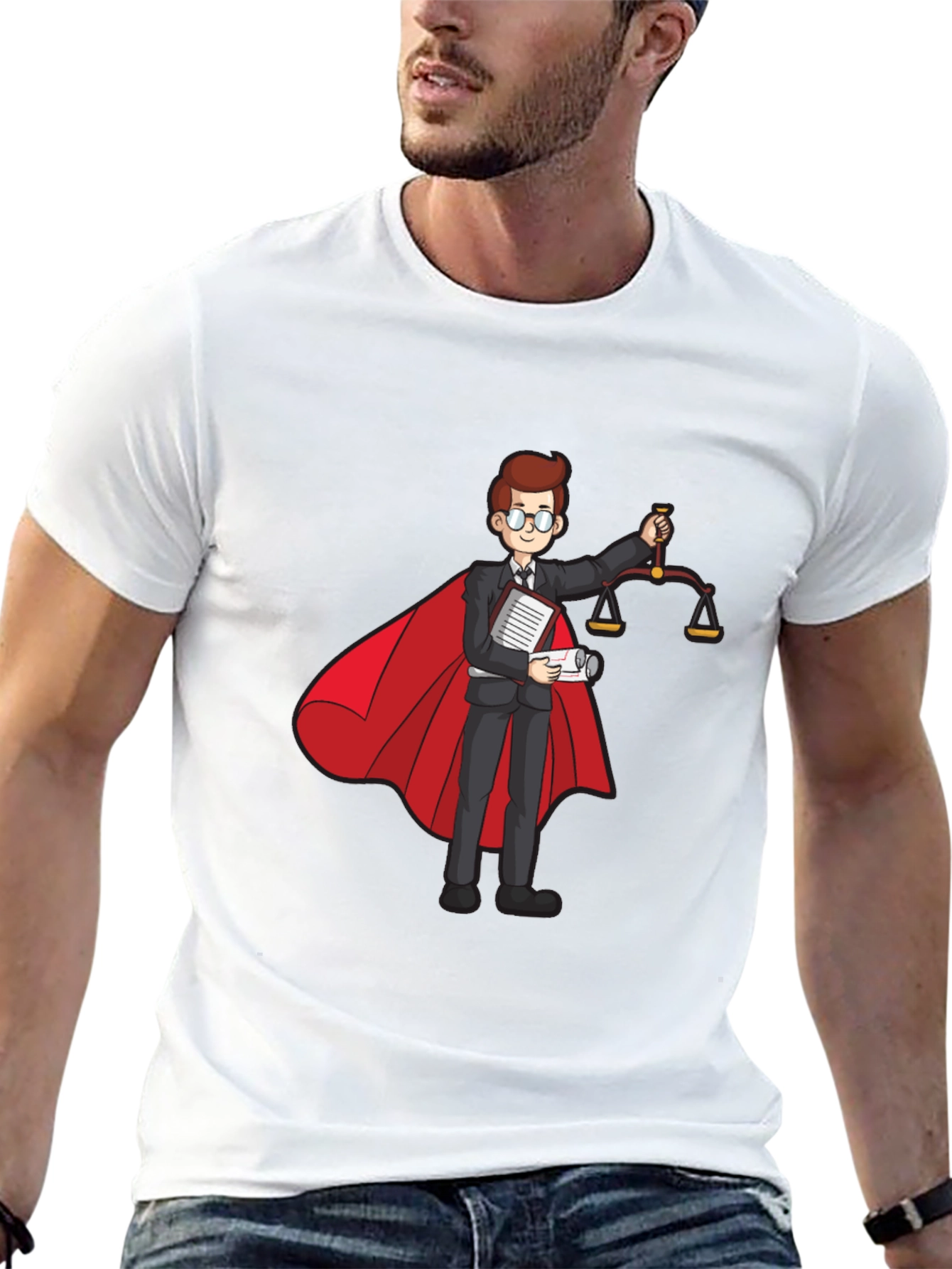 Superhero Lawyer T-Shirt - Scales of Justice
