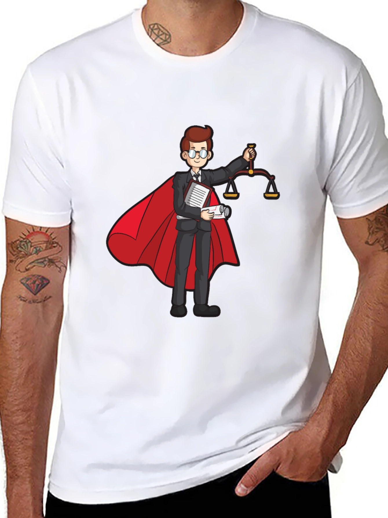 Superhero Lawyer T-Shirt - Scales of Justice