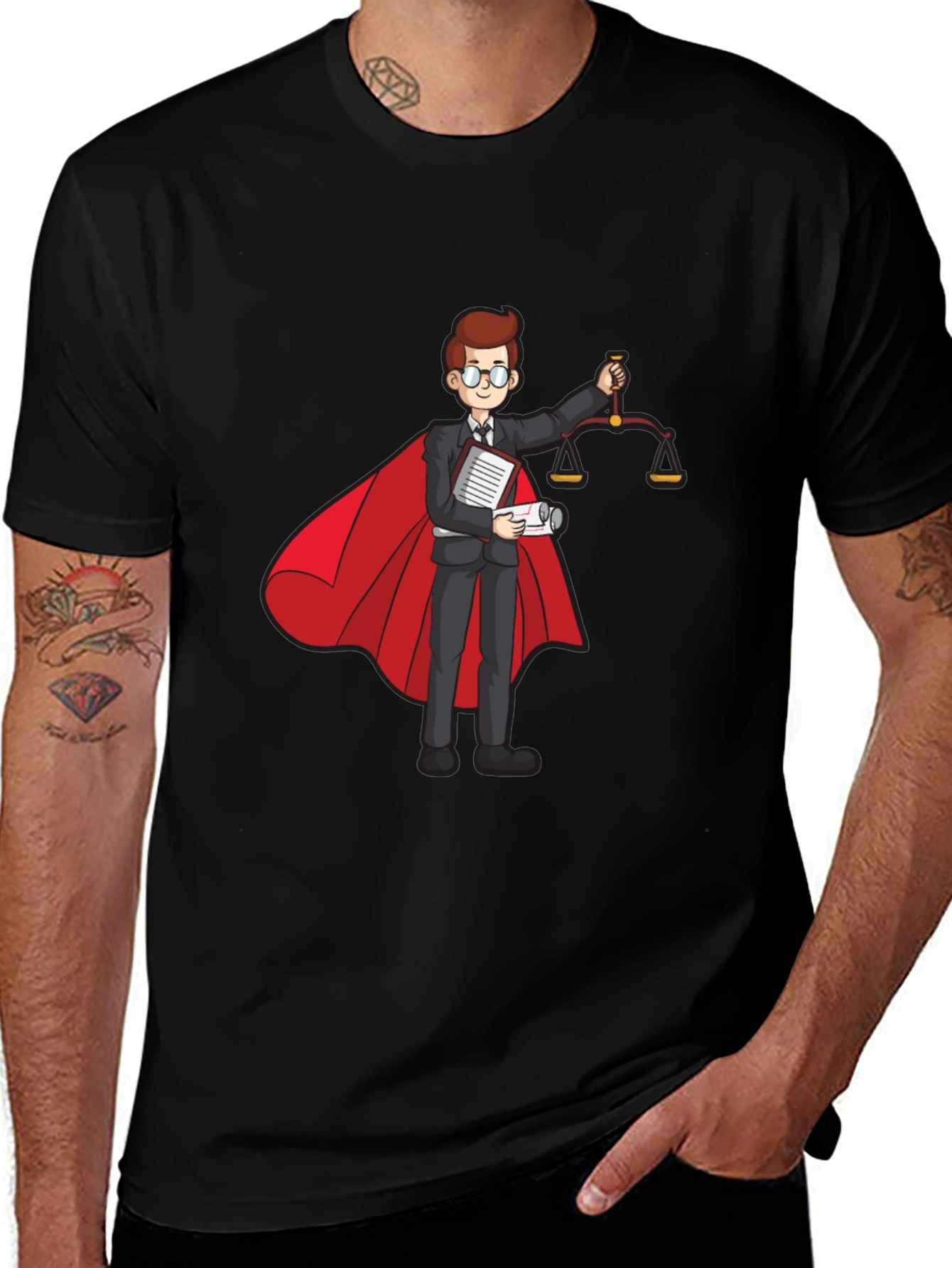 Superhero Lawyer T-Shirt - Scales of Justice
