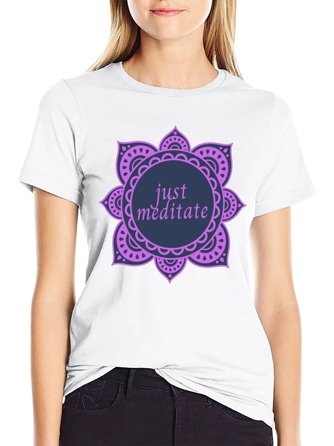 Just Meditate Graphic Tee - Black