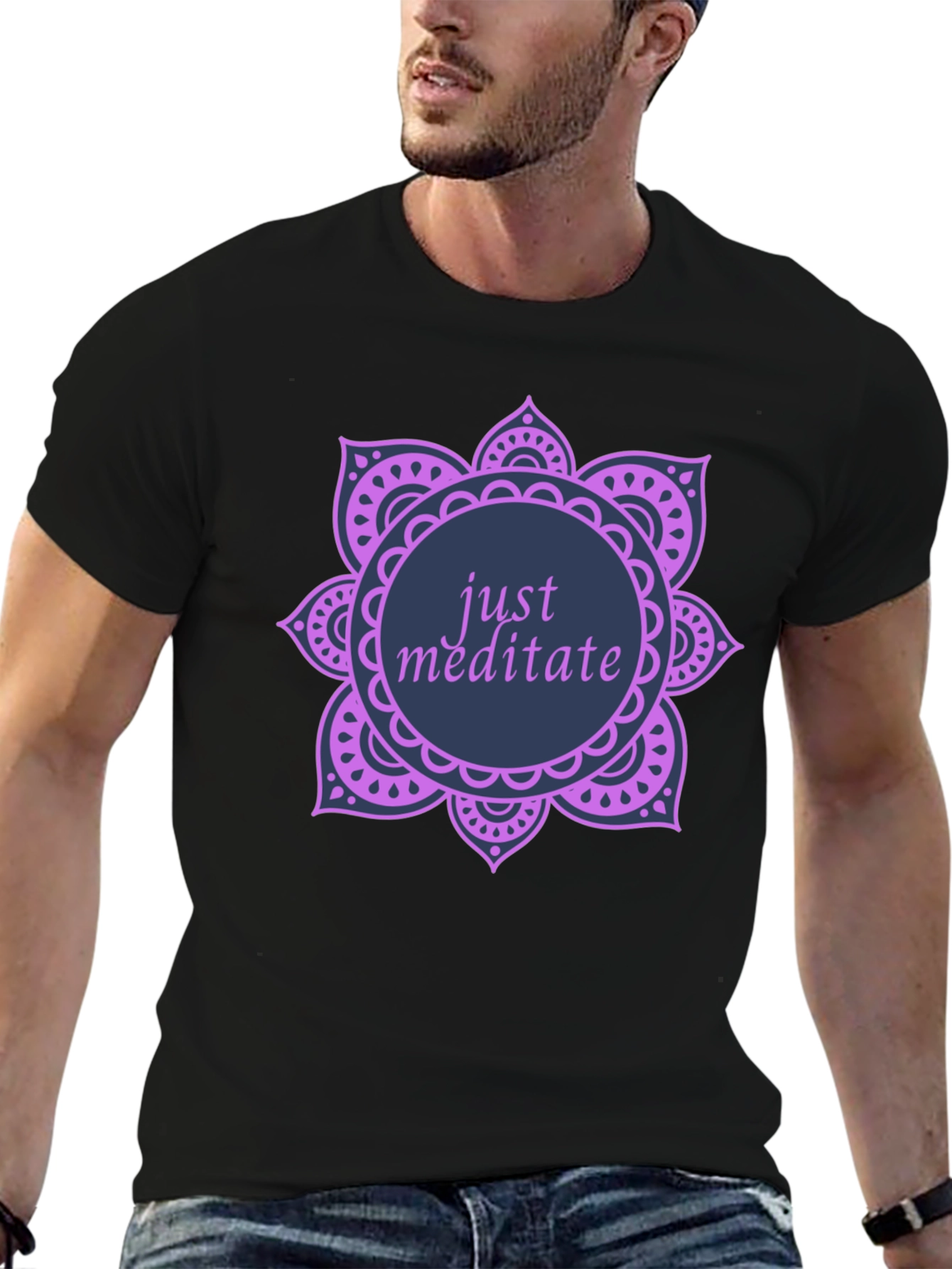 Just Meditate Graphic Tee - Black