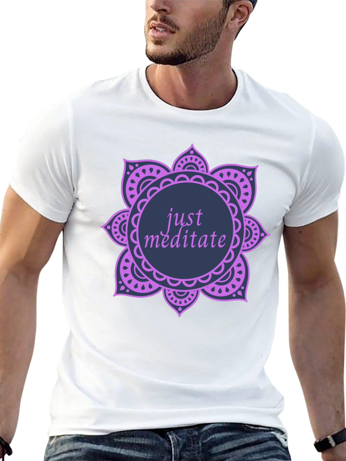 Just Meditate Graphic Tee - Black