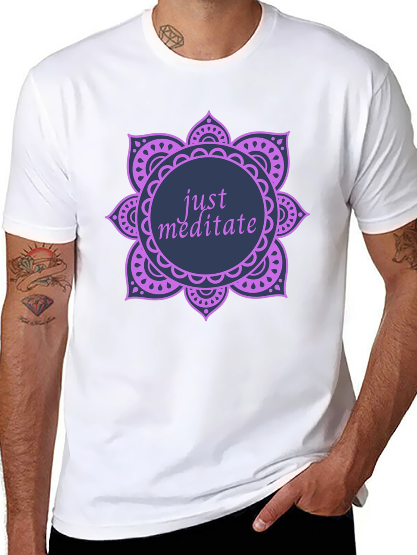 Just Meditate Graphic Tee - Black