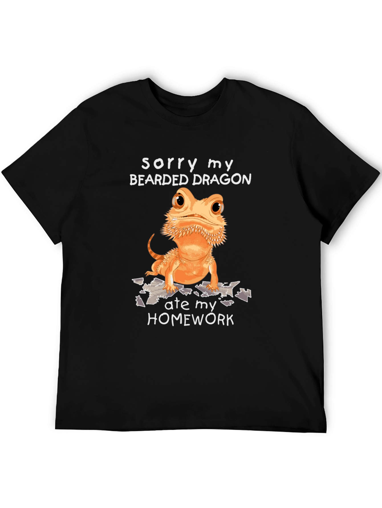 Bearded Dragon Homework T-Shirt Funny Pet Lover Tee