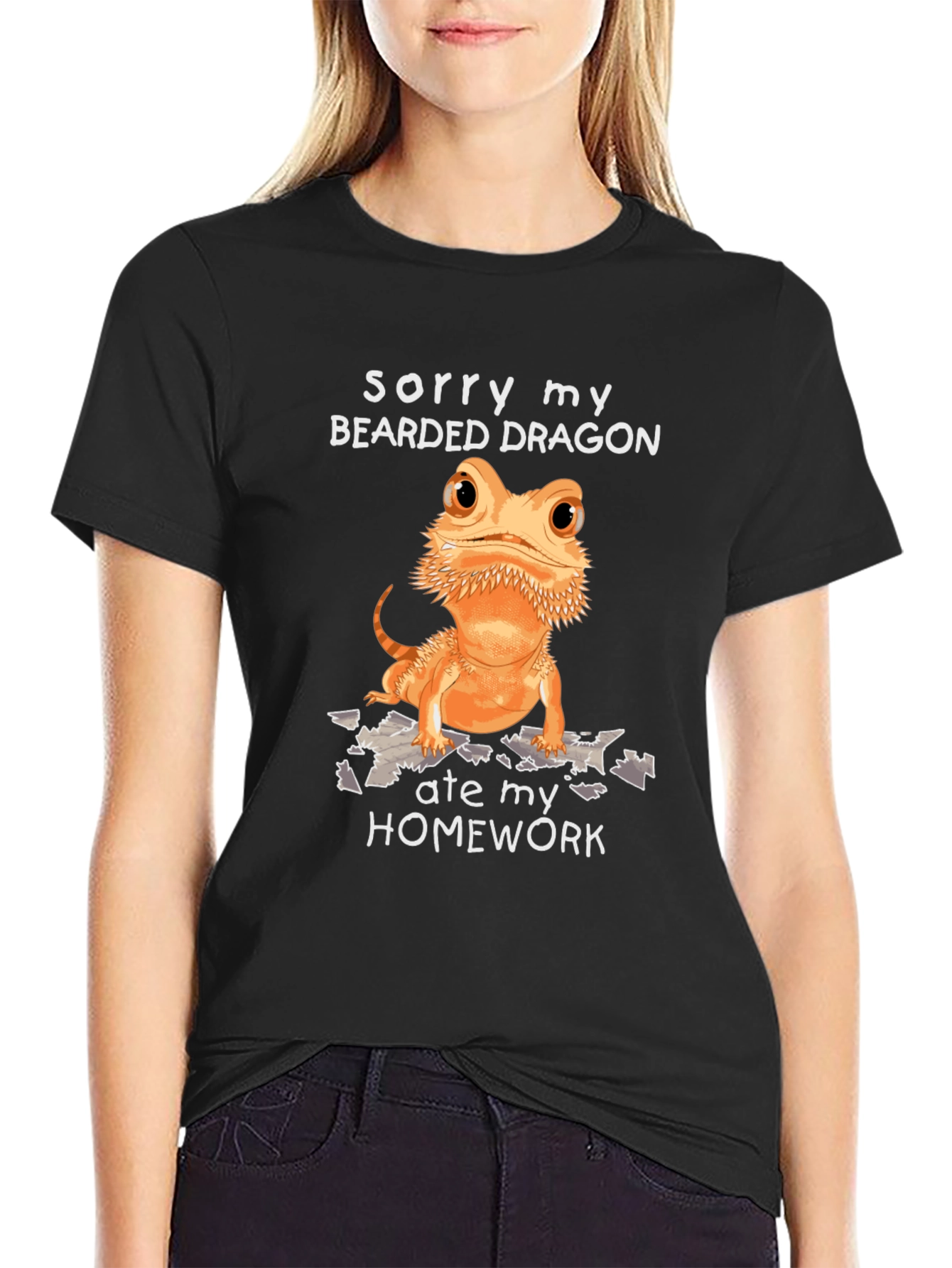 Bearded Dragon Homework T-Shirt Funny Pet Lover Tee