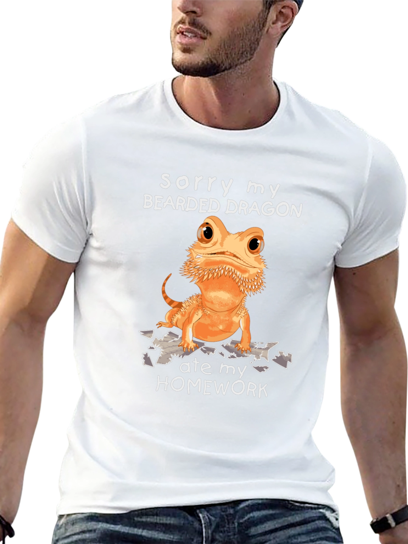 Bearded Dragon Homework T-Shirt Funny Pet Lover Tee