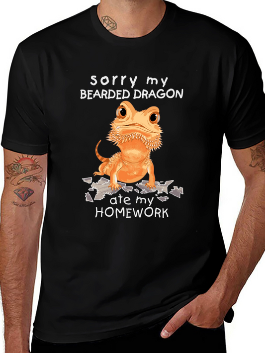 Bearded Dragon Homework T-Shirt Funny Pet Lover Tee