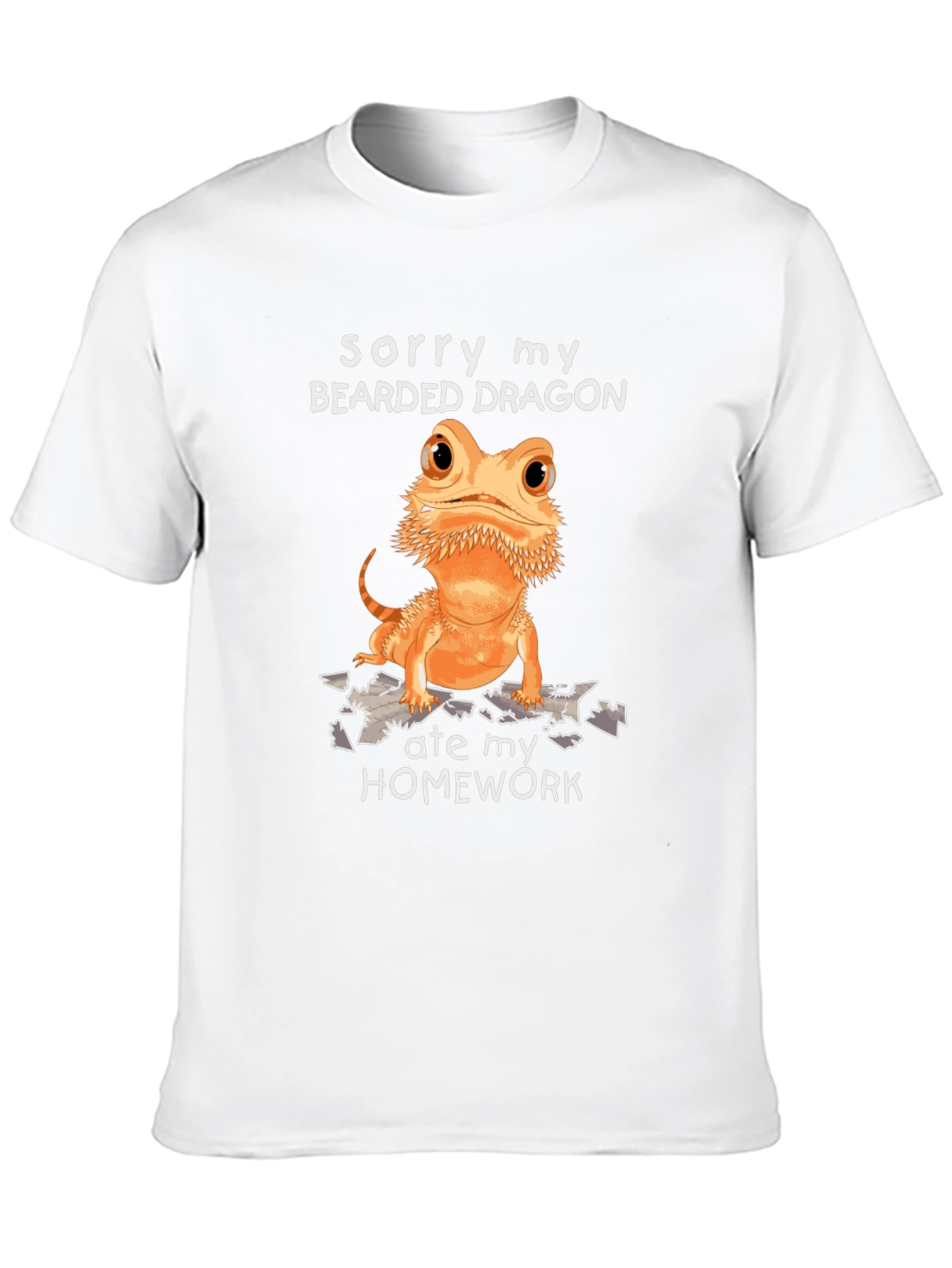 Bearded Dragon Homework T-Shirt Funny Pet Lover Tee