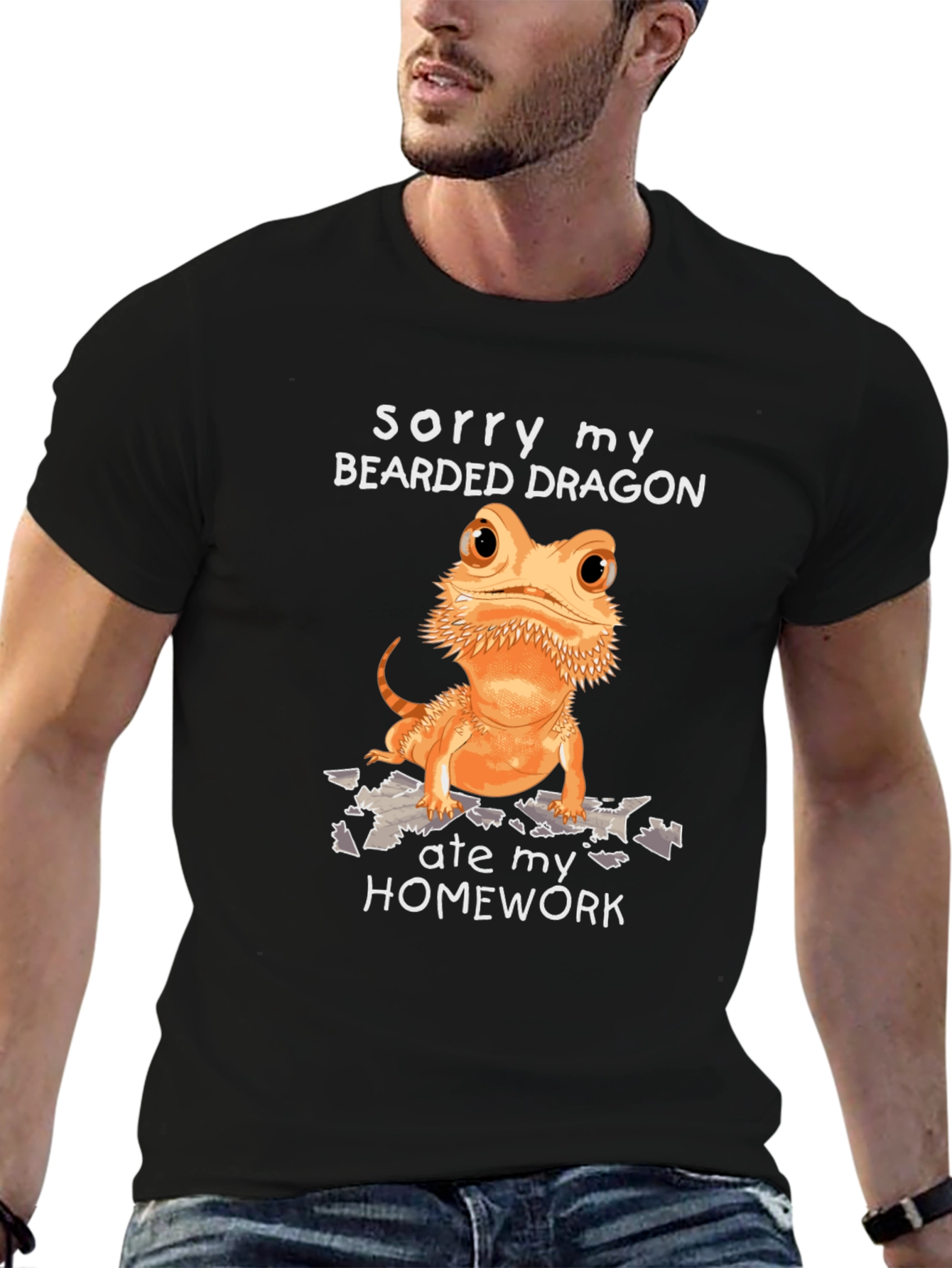 Bearded Dragon Homework T-Shirt Funny Pet Lover Tee