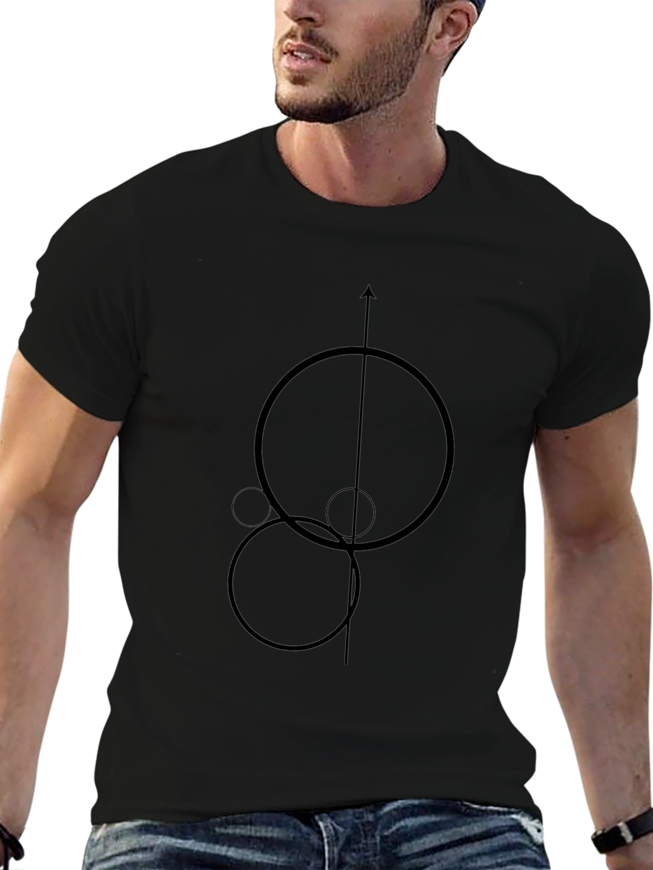 Geometric Black T-Shirt - Minimalist Design