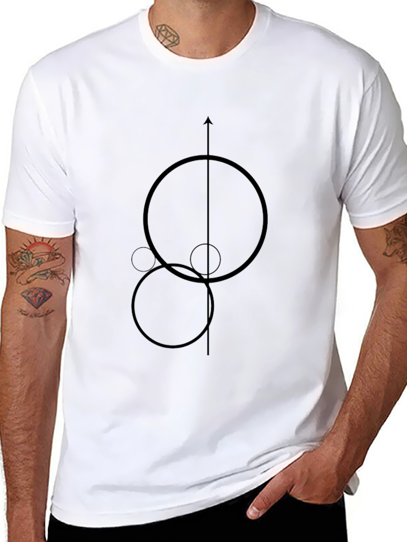 Geometric Black T-Shirt - Minimalist Design