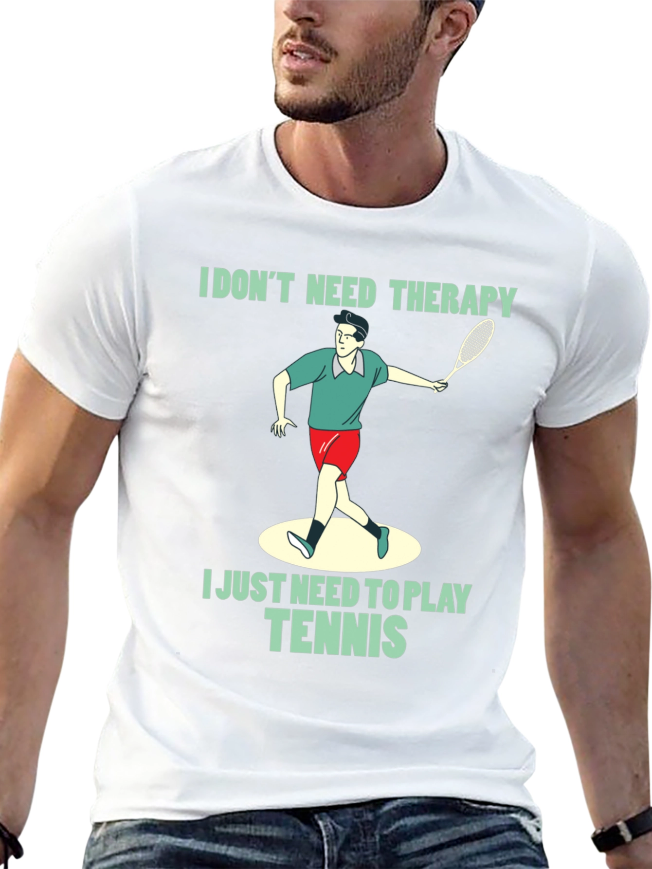 Funny Tennis Therapy T-Shirt for Players