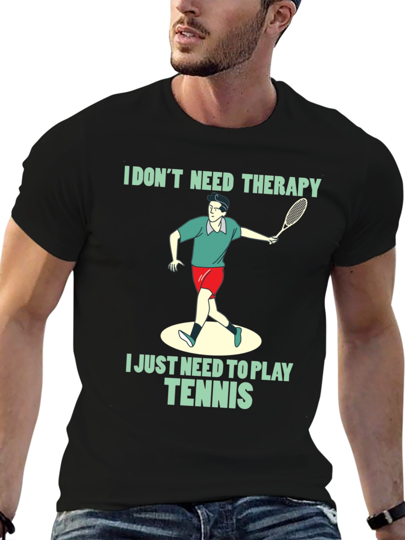 Funny Tennis Therapy T-Shirt for Players