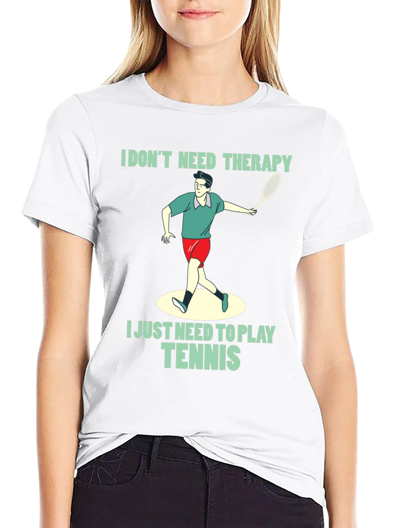Funny Tennis Therapy T-Shirt for Players