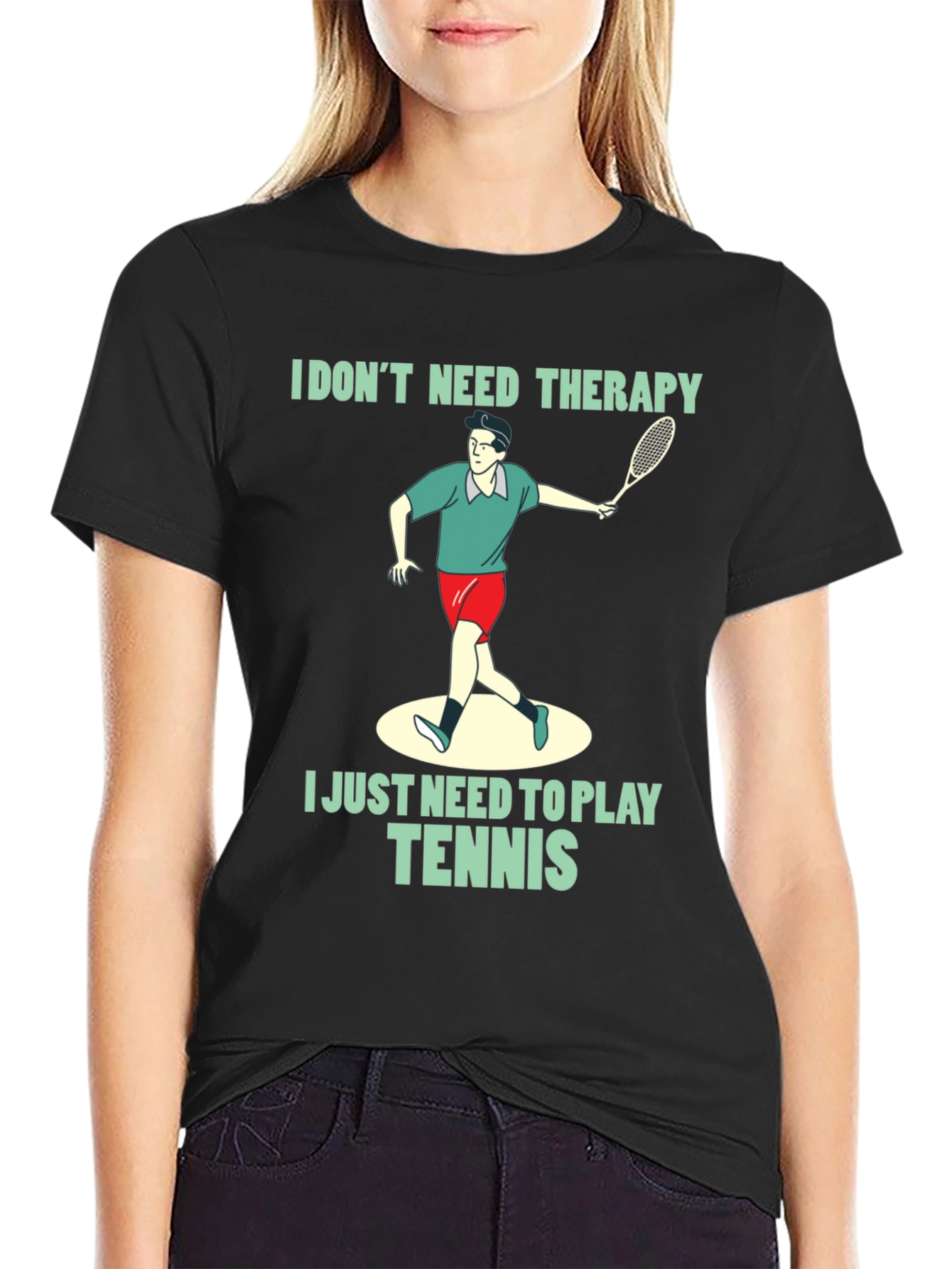 Funny Tennis Therapy T-Shirt for Players