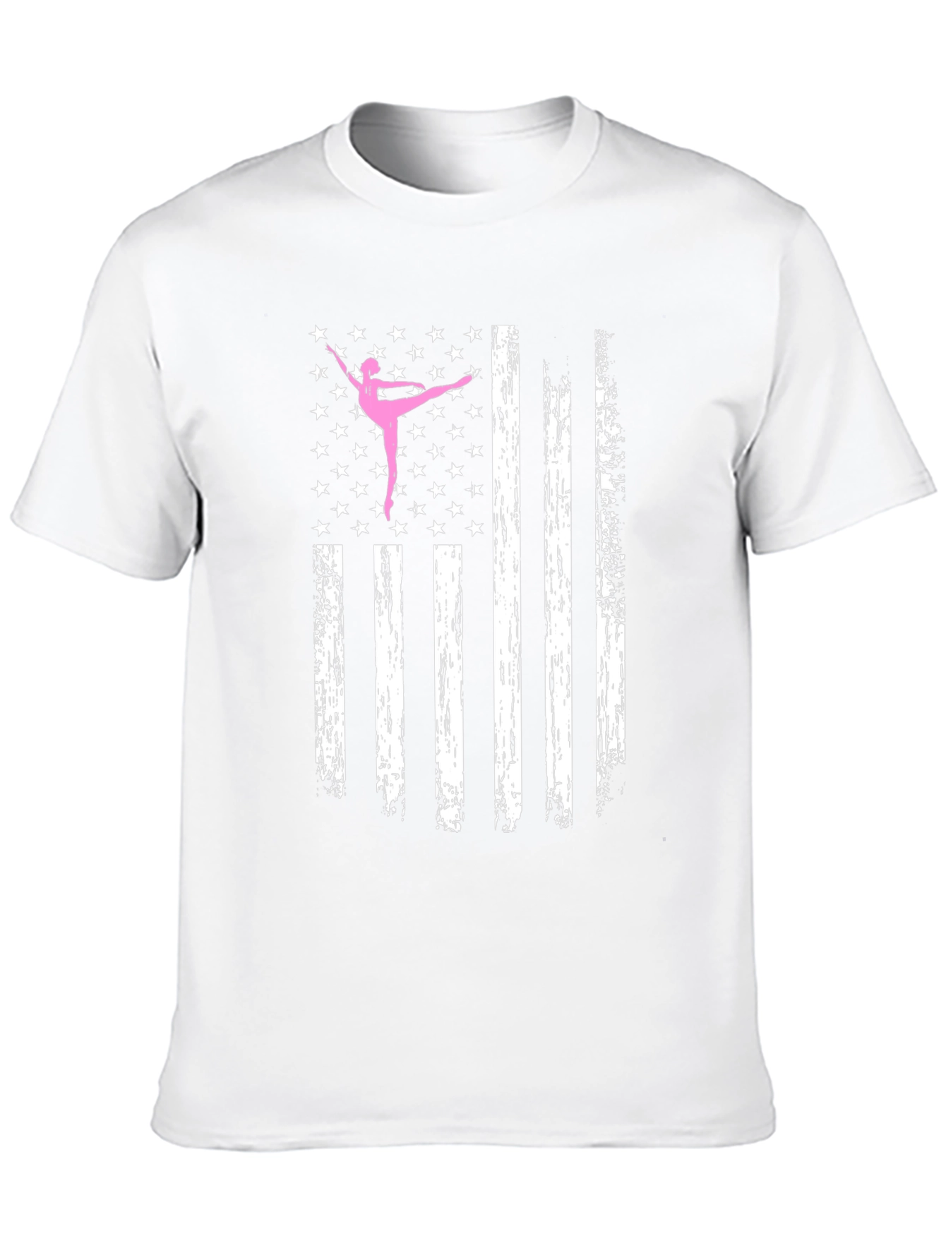 Ballet Dancer American Flag Black T-Shirt