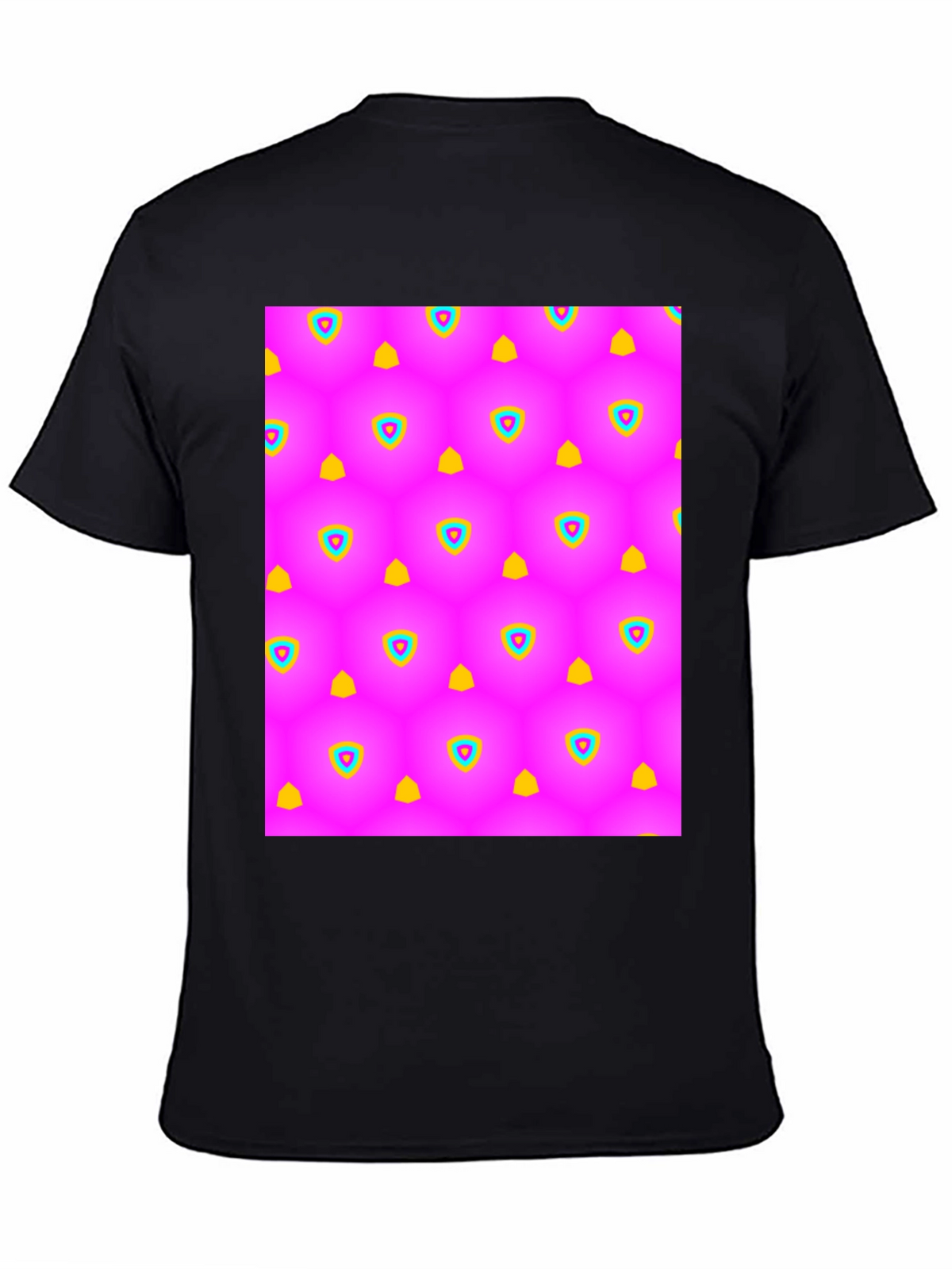 Vibrant Pattern Black T-Shirt