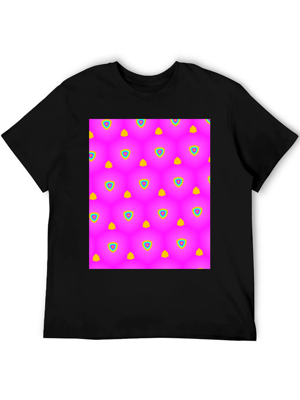 Vibrant Pattern Black T-Shirt