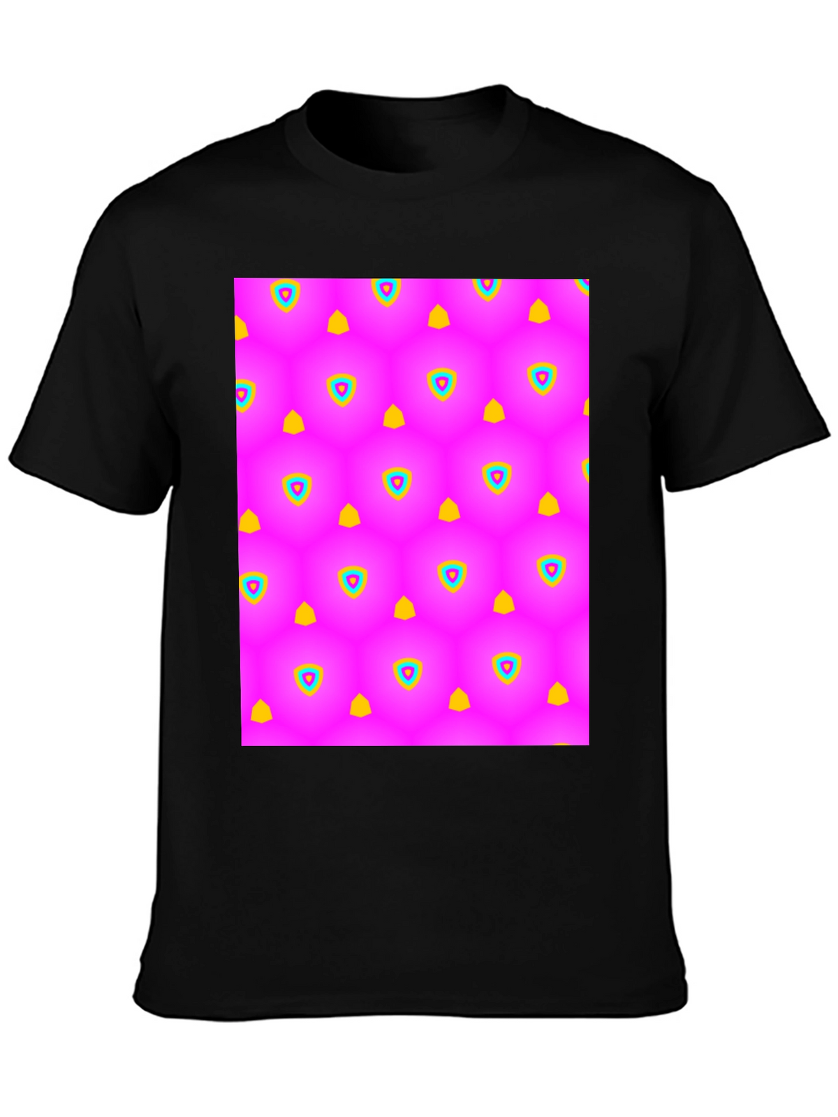Vibrant Pattern Black T-Shirt