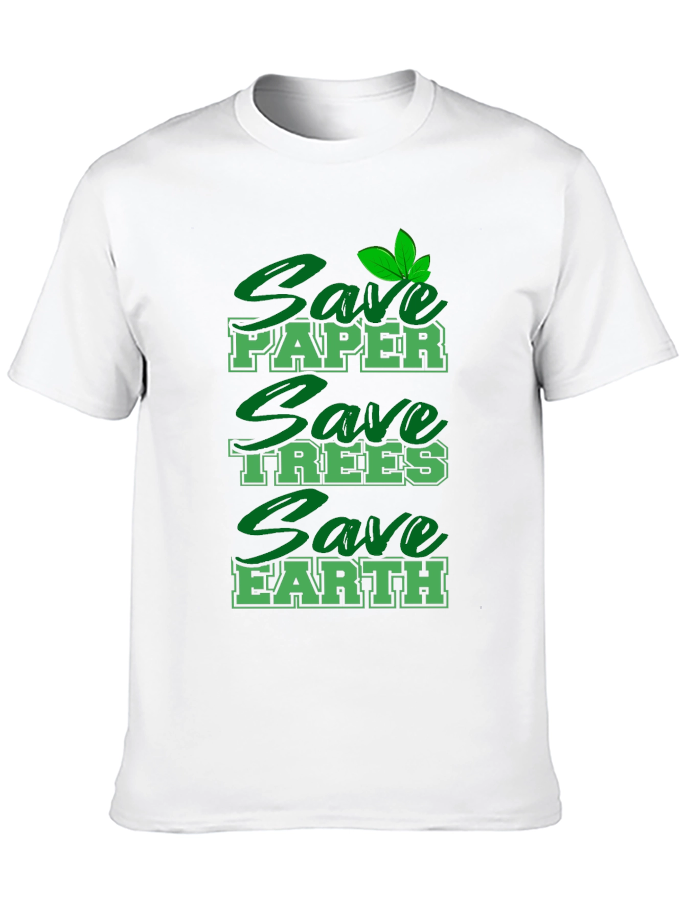 Eco-Friendly Save Earth Graphic Print T-Shirt