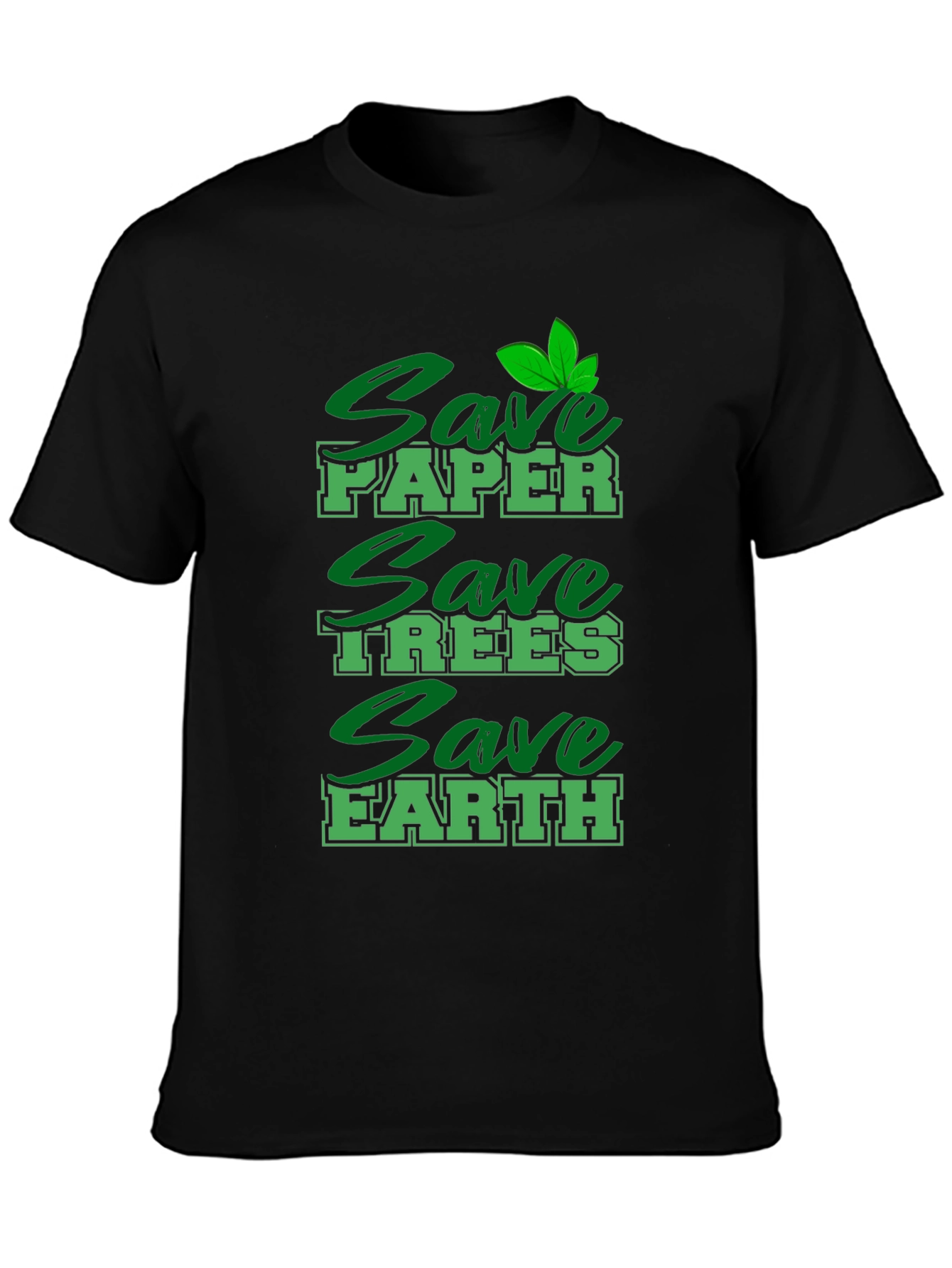 Eco-Friendly Save Earth Graphic Print T-Shirt